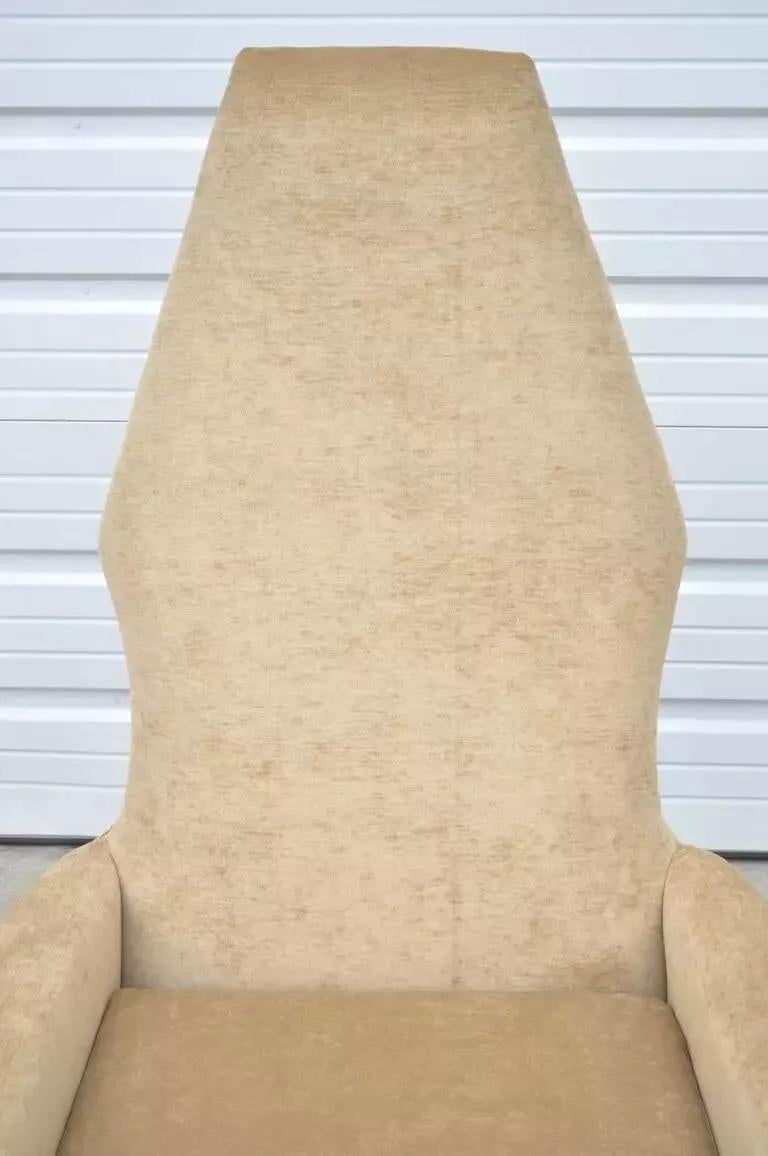 Inconnu Fauteuil de salon Adrian Pearsall de style mi-siècle moderne à dossier en diamant beige en vente