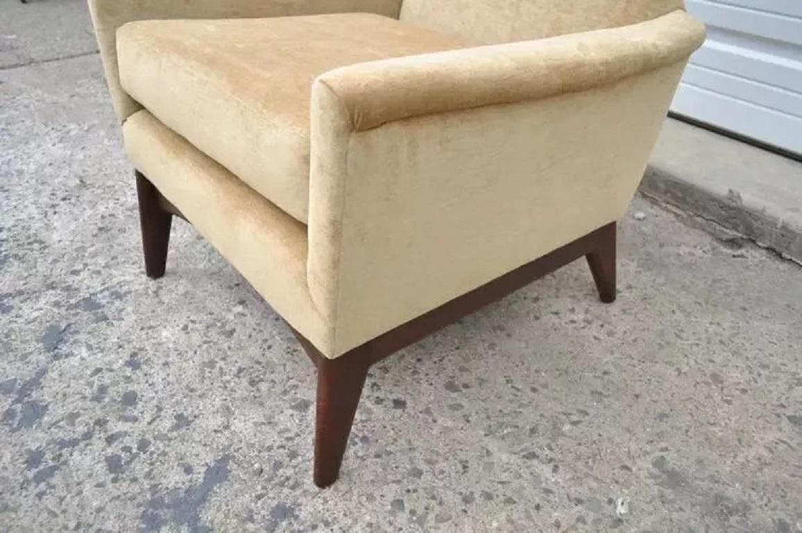 20ième siècle Fauteuil de salon Adrian Pearsall de style mi-siècle moderne à dossier en diamant beige en vente