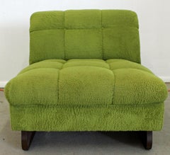 Mid-Century Modern Adrian Pearsall Style Grün Geformte Bein Slipper Stuhl