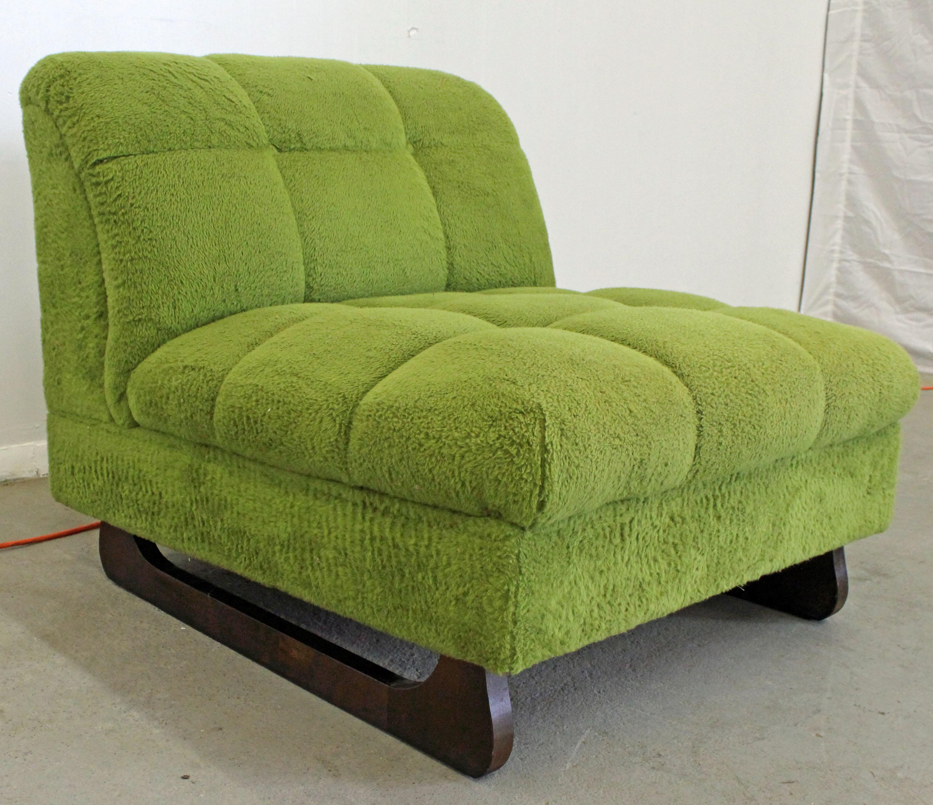Unknown Mid-Century Modern Adrian Pearsall Style Green Sculpted Leg Slipper Chair