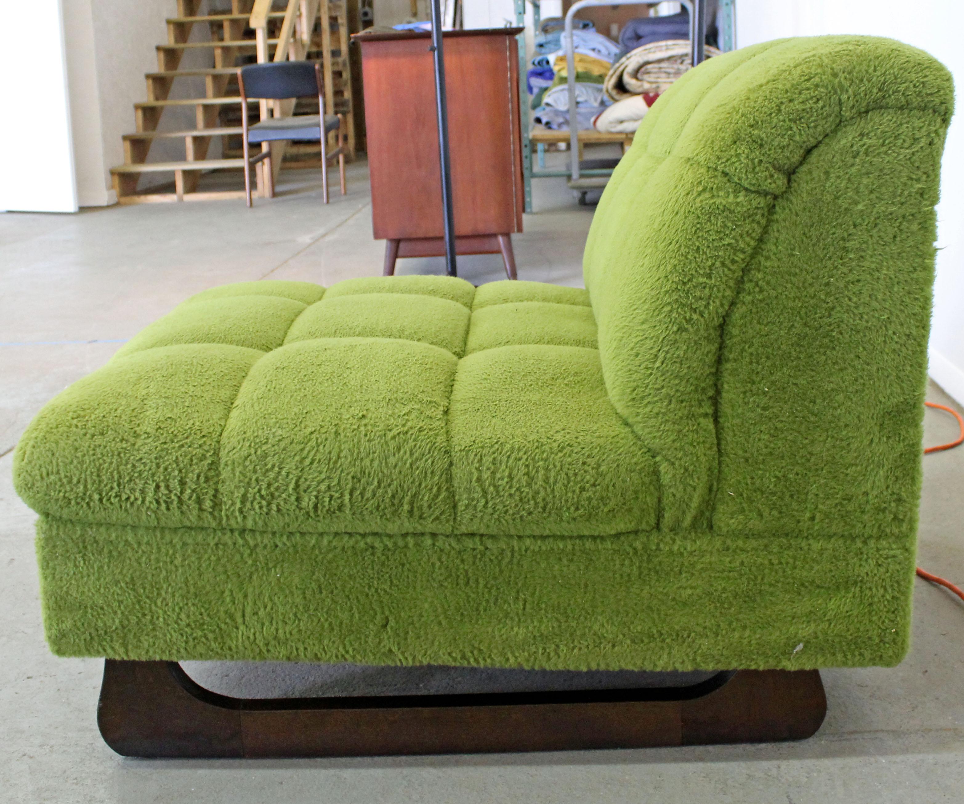 Upholstery Mid-Century Modern Adrian Pearsall Style Green Sculpted Leg Slipper Chair