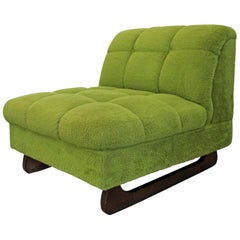 Mid-Century Modern Adrian Pearsall Style Green Sculpted Leg Slipper Chair