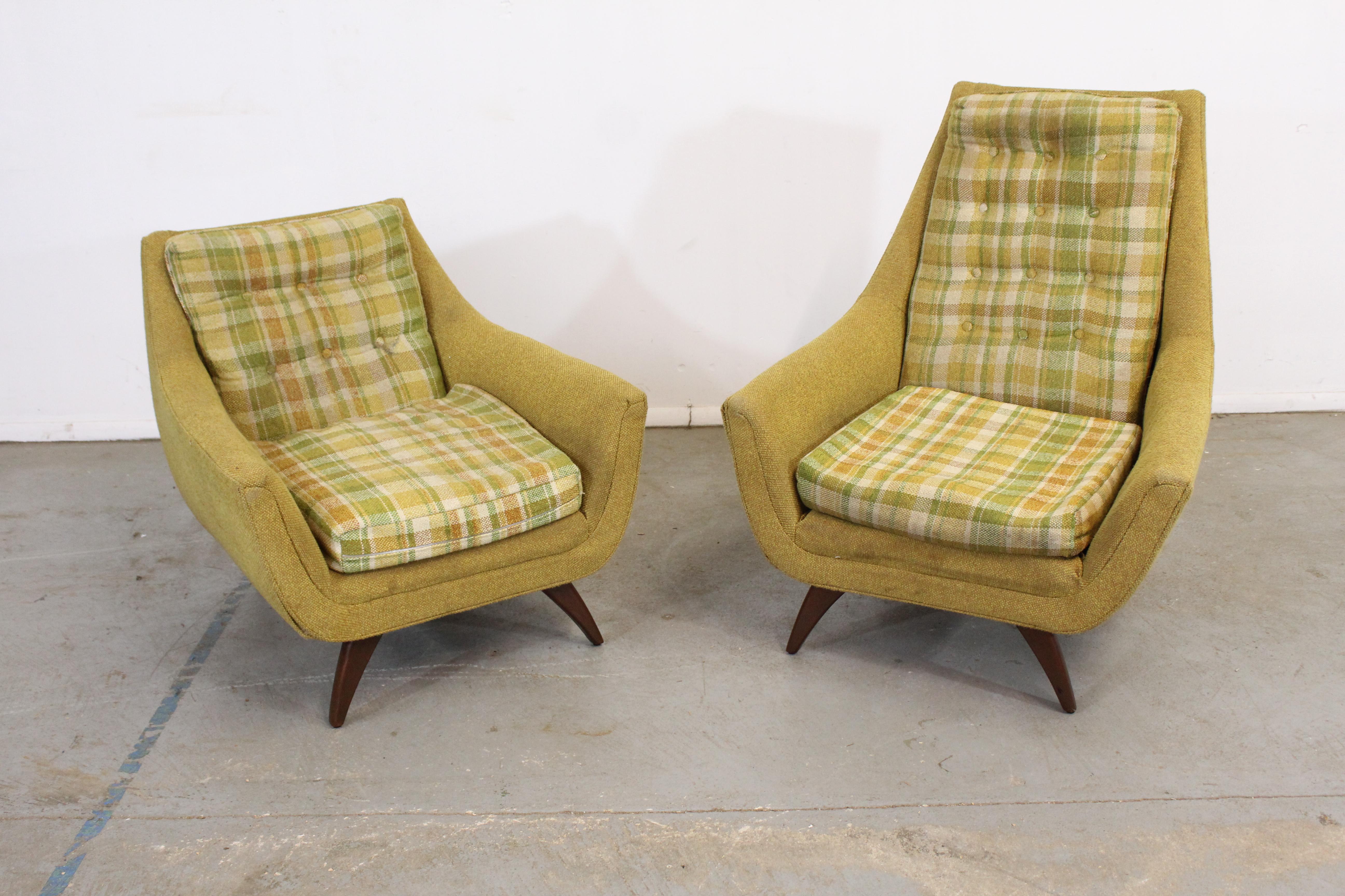 Mid-Century Modern Adrian Pearsall Style His & Her Lounge Chairs by Bassett Arm  8