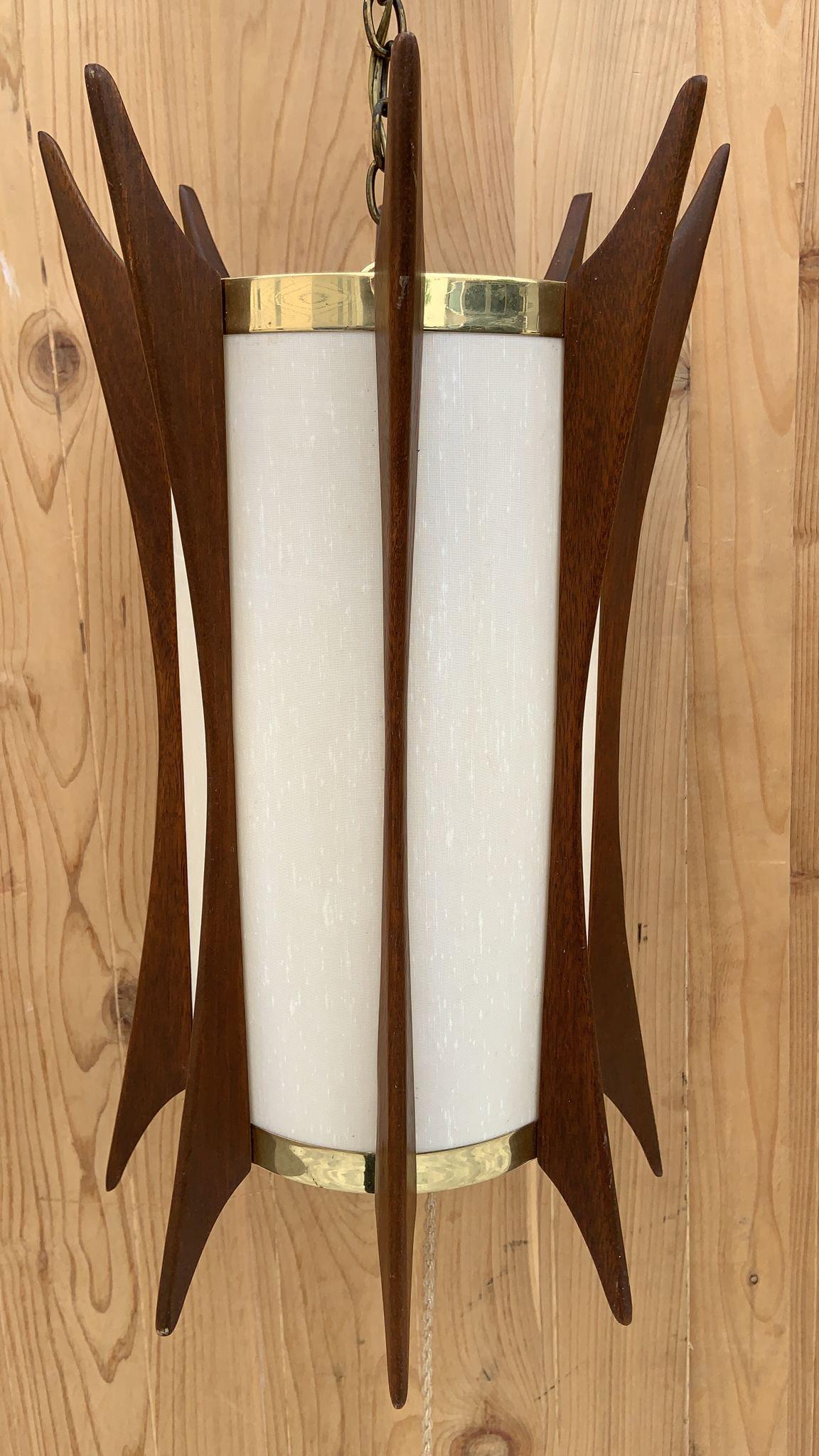 Mid-Century Modern Mid Century Modern Adrian Pearsall Style Modeline Swag Hanging Pendant Light