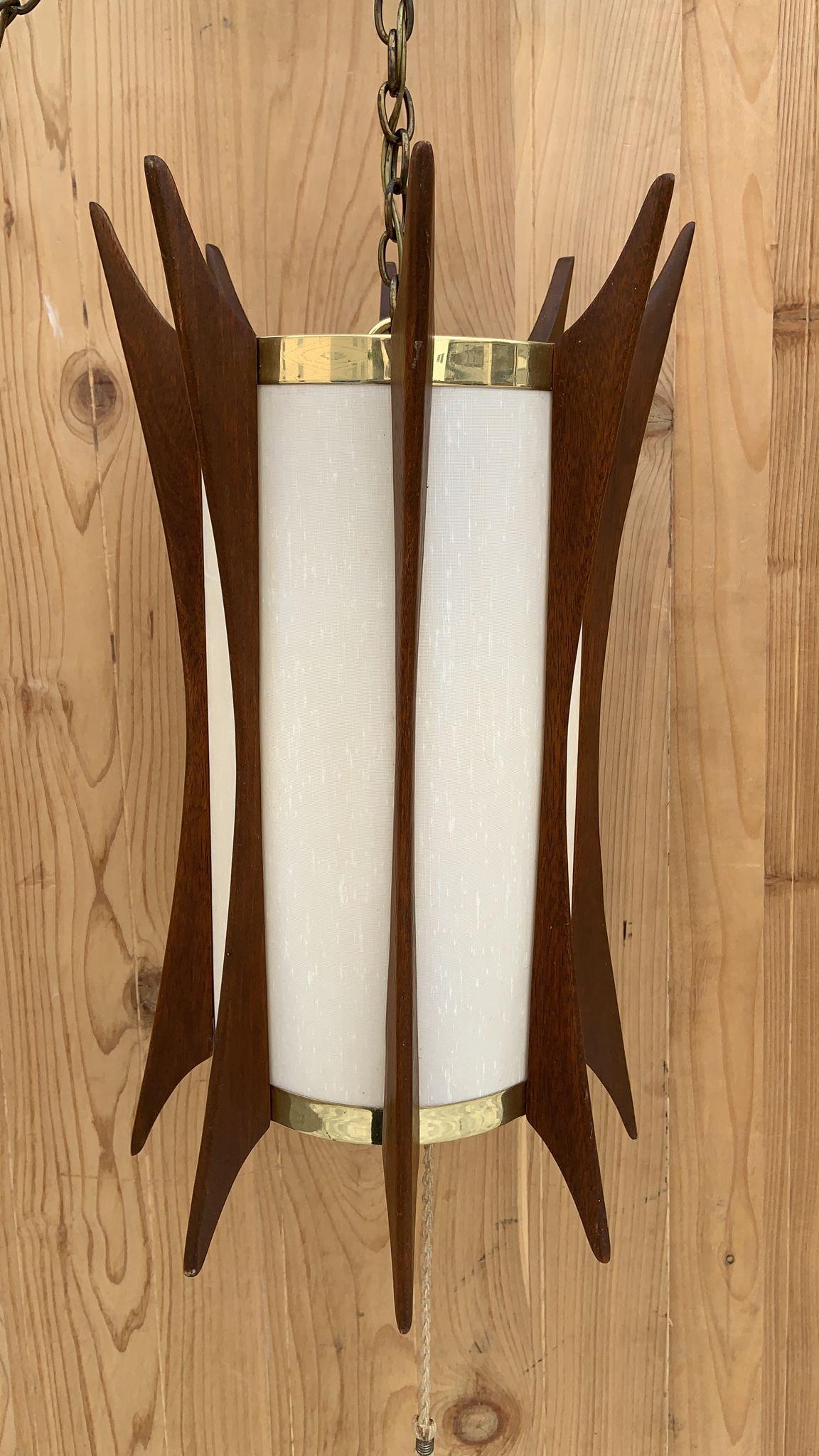 American Mid Century Modern Adrian Pearsall Style Modeline Swag Hanging Pendant Light