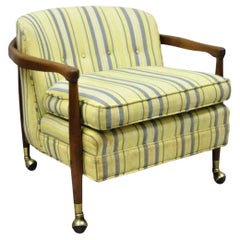 Mid Century Modern Adrian Pearsall Style Walnut Barrel Back Club Lounge Chair