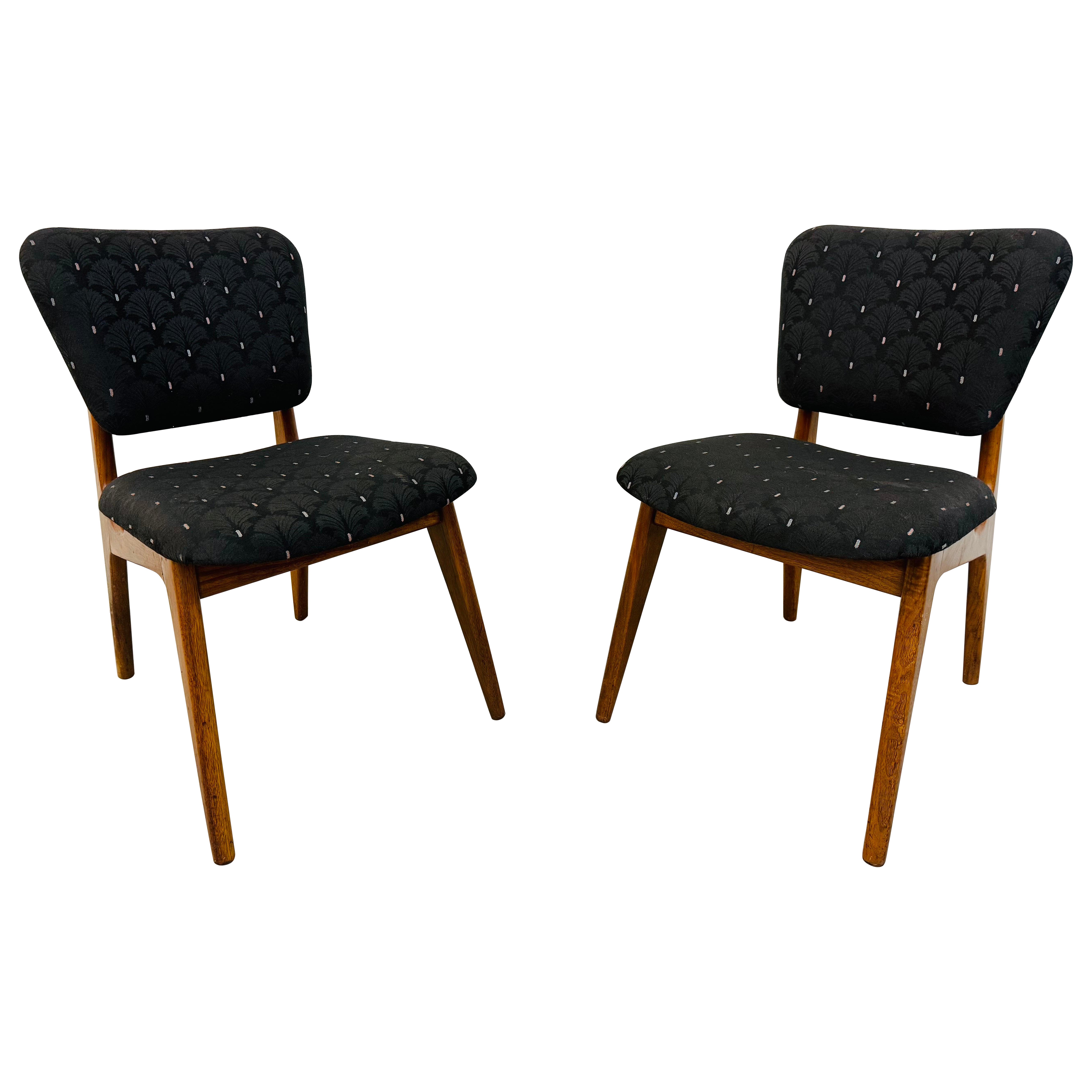 Mid-Century Modern Adrian Pearsall Style Walnut Side Chairs - Set of 2