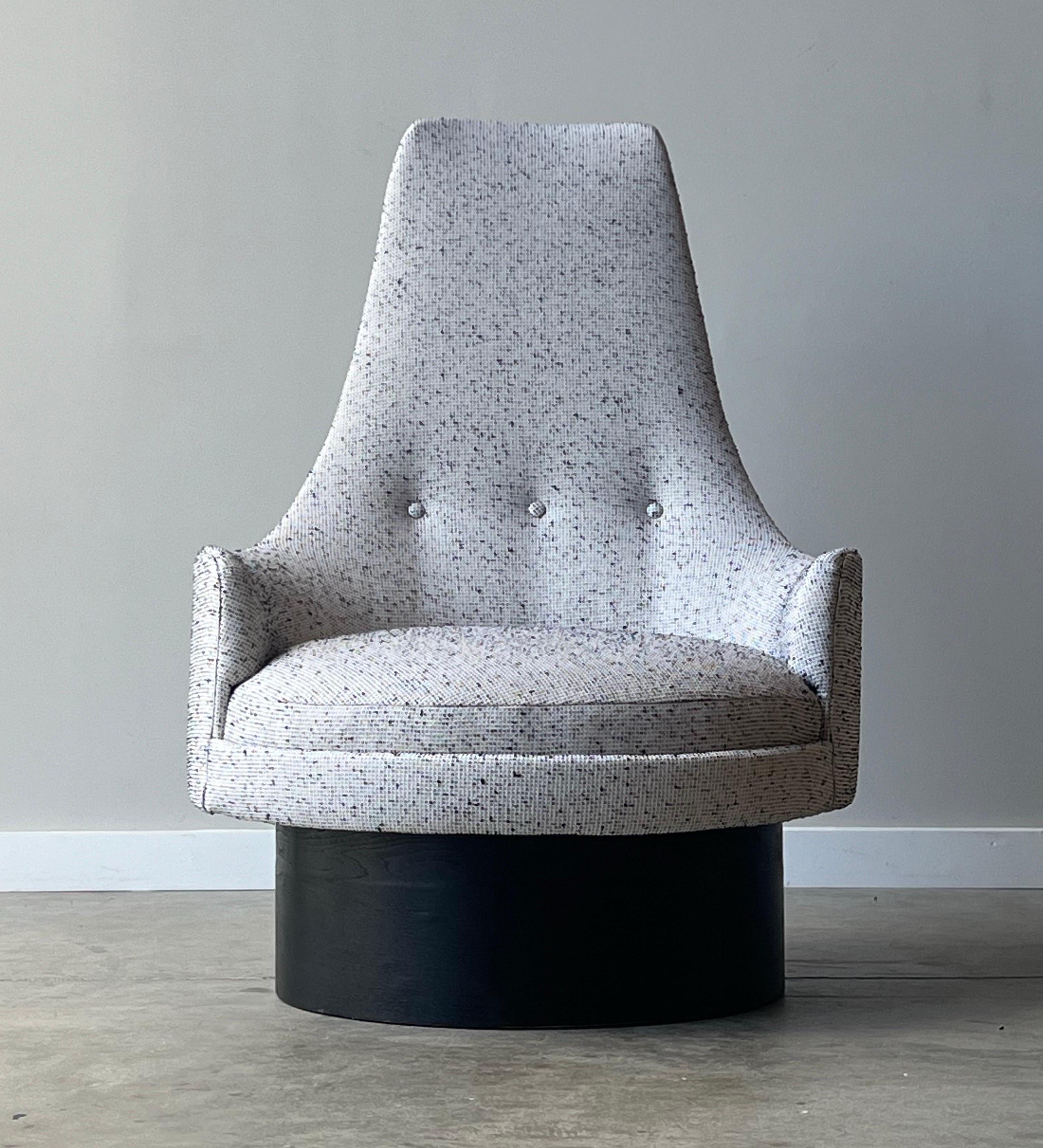 Mid-Century Modern The Modernity Adrian Pearsall Swivel Lounge (salon pivotant) en vente