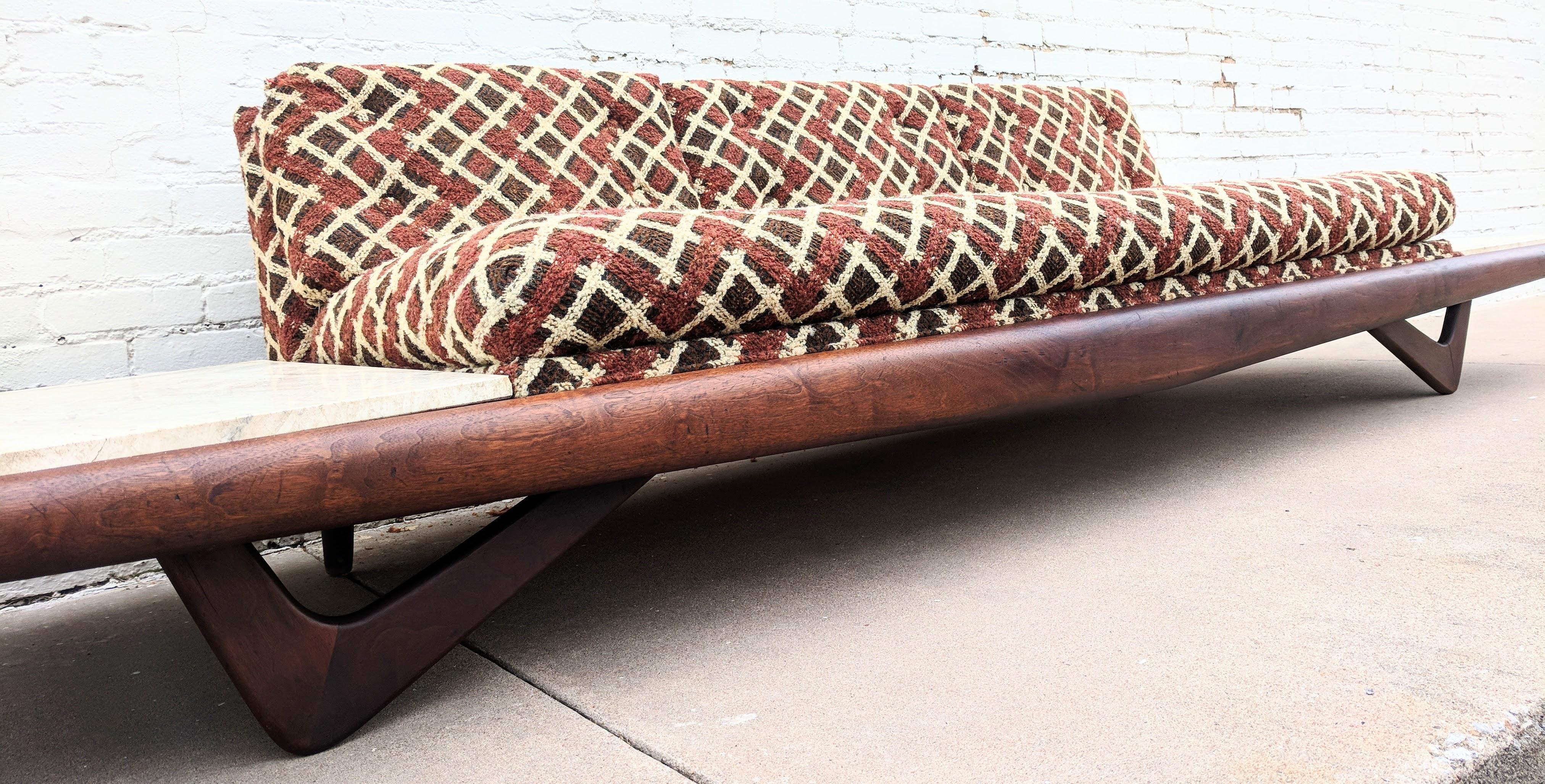 Mid Century Modern Adrian Pearsall Tavertine Side Table Boomerang Leg Sofa For Sale 5