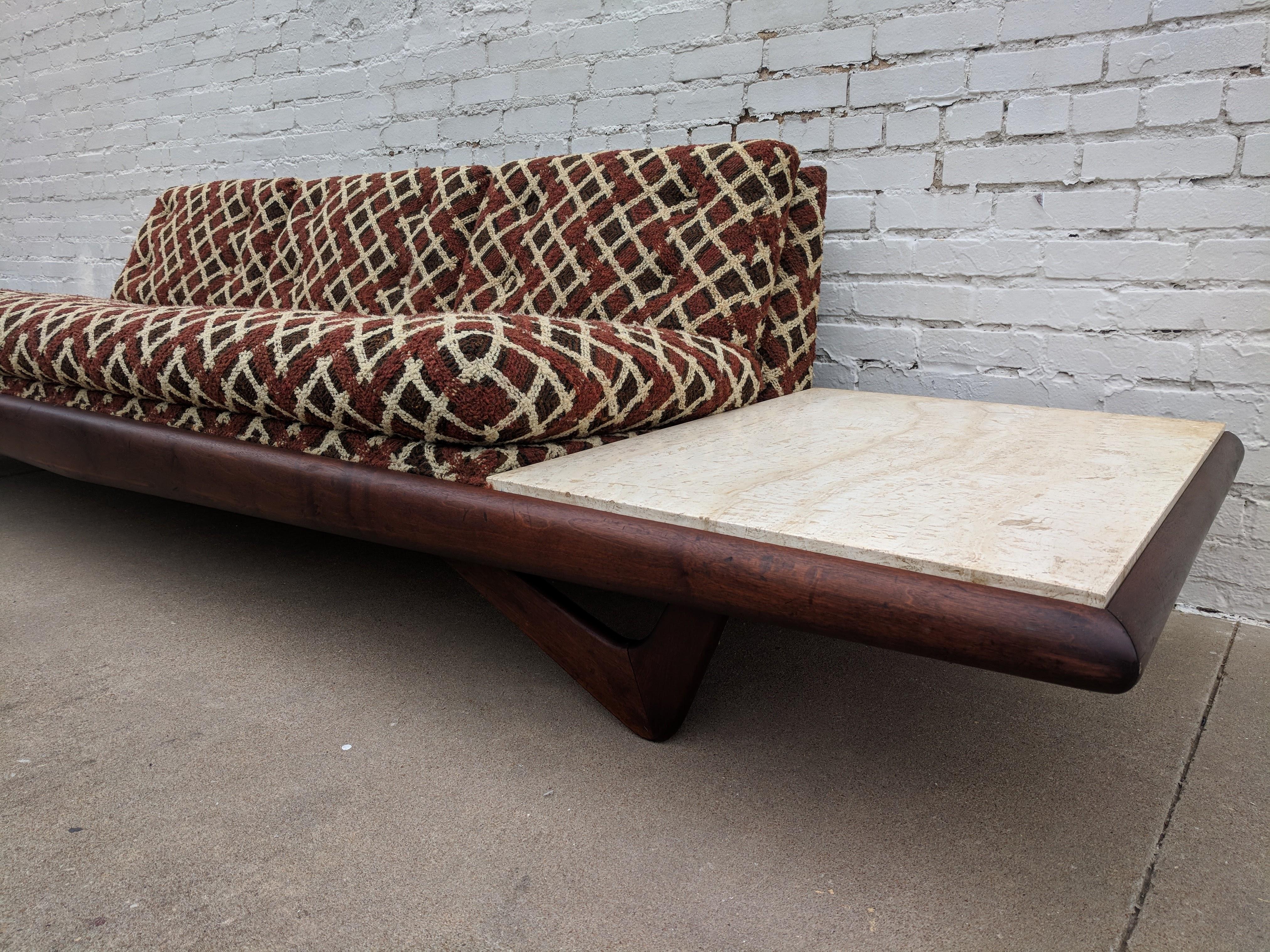 Mid Century Modern Adrian Pearsall Tavertine Side Table Boomerang Leg Sofa For Sale 6