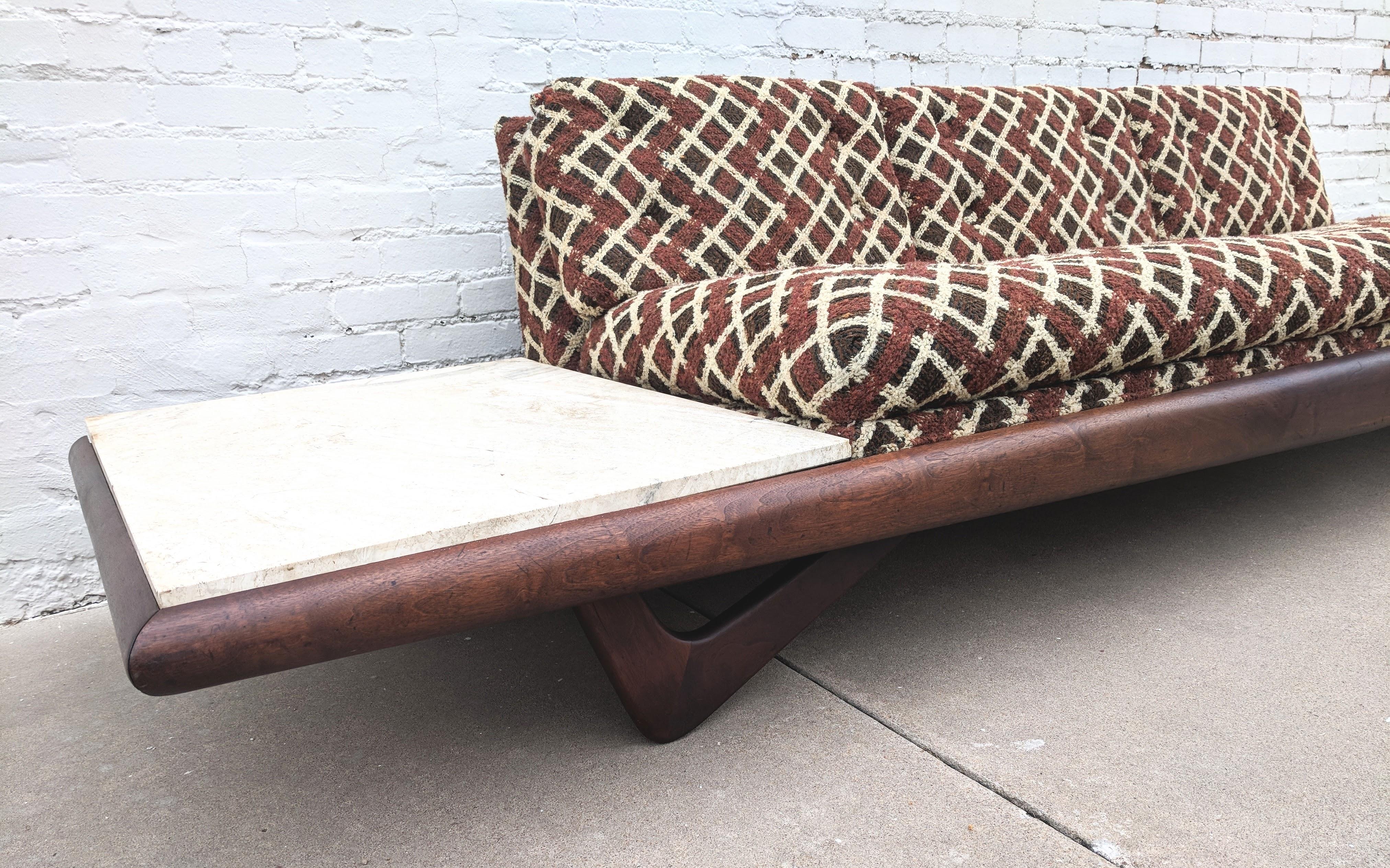 Mid Century Modern Adrian Pearsall Tavertine Side Table Boomerang Leg Sofa For Sale 7