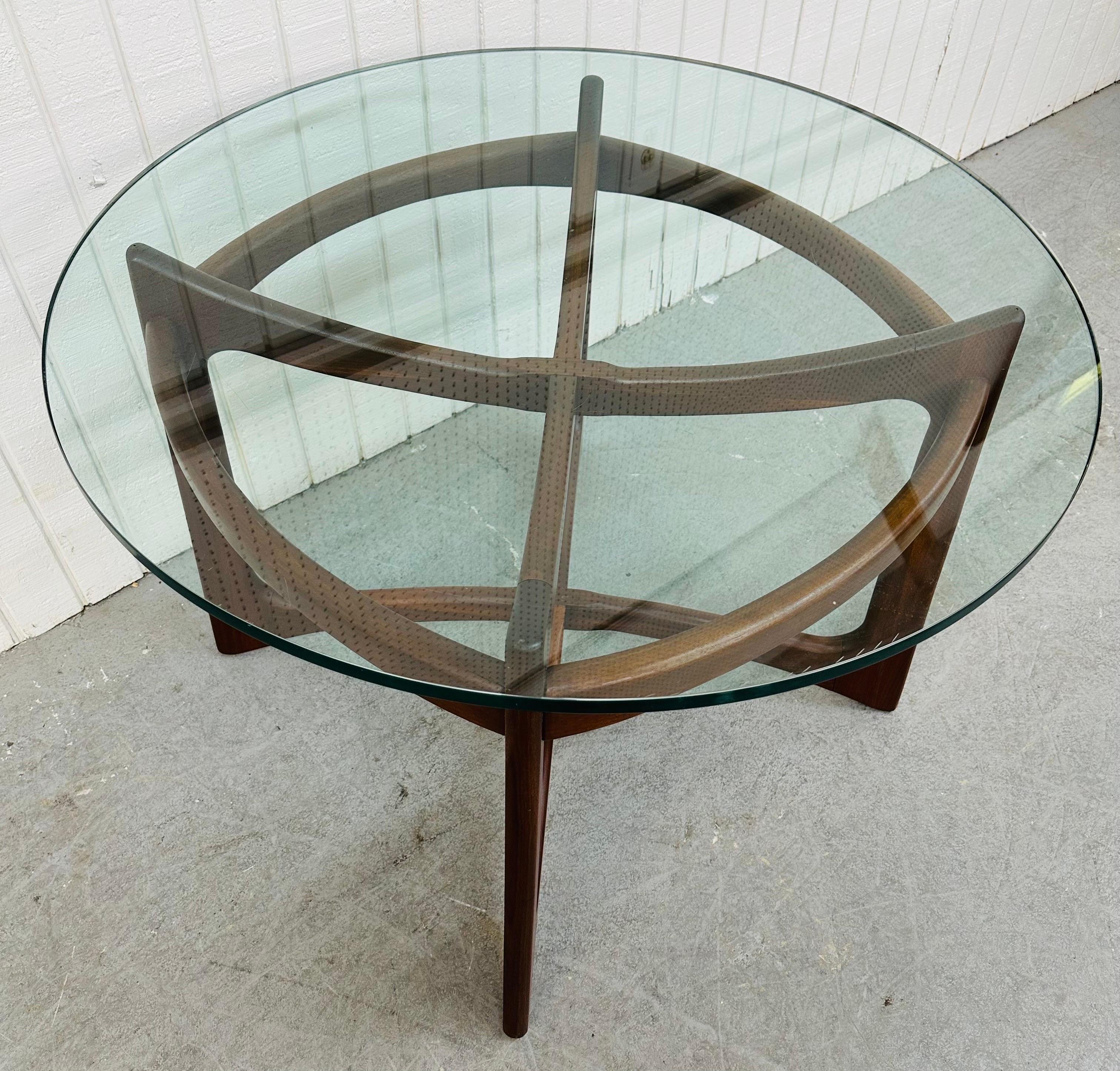 Glass Mid-Century Modern Adrian Pearsall Walnut Compass Dining Table