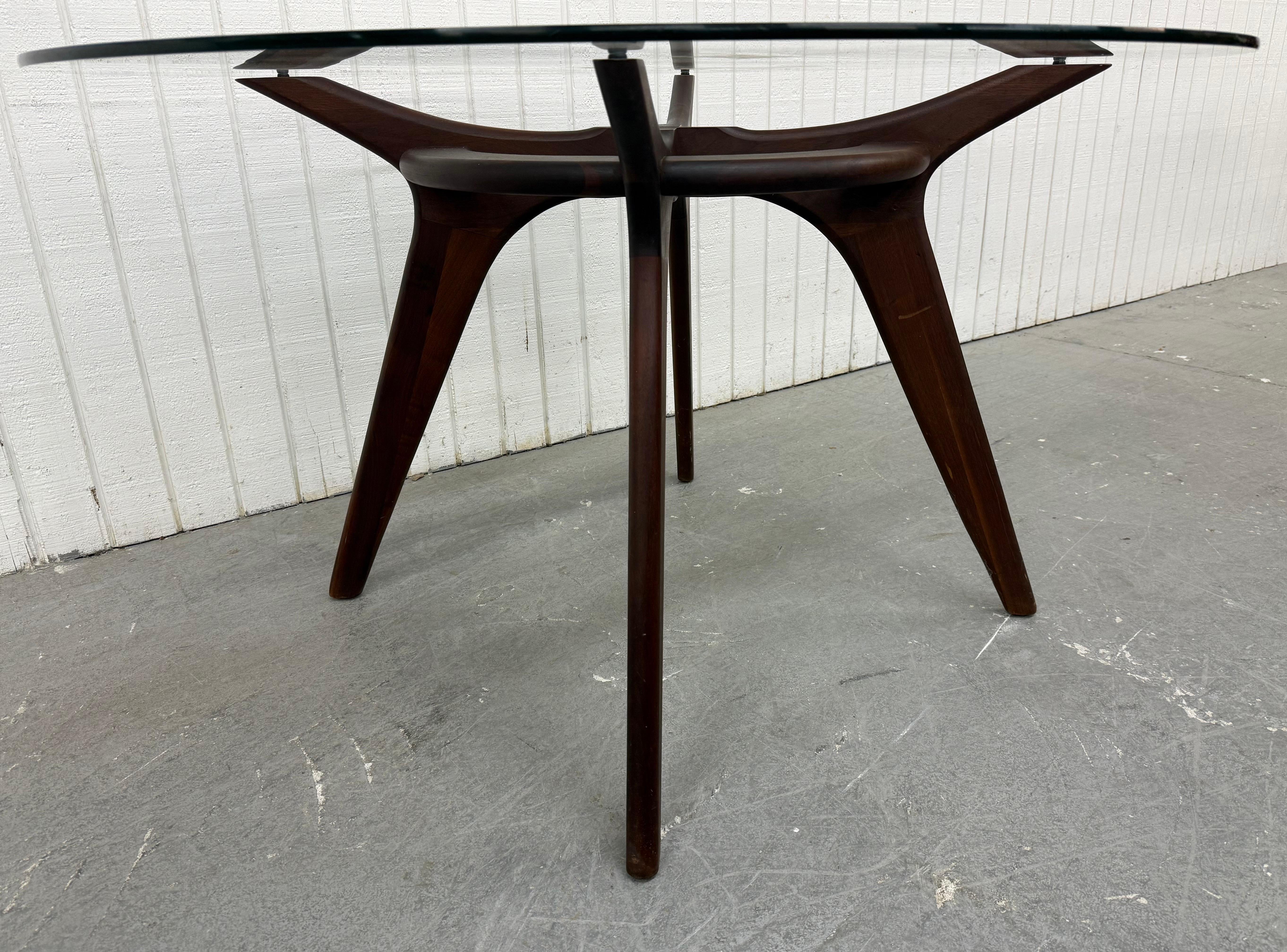 American Mid-Century Modern Adrian Pearsall Walnut Glass Compass Dining Table For Sale