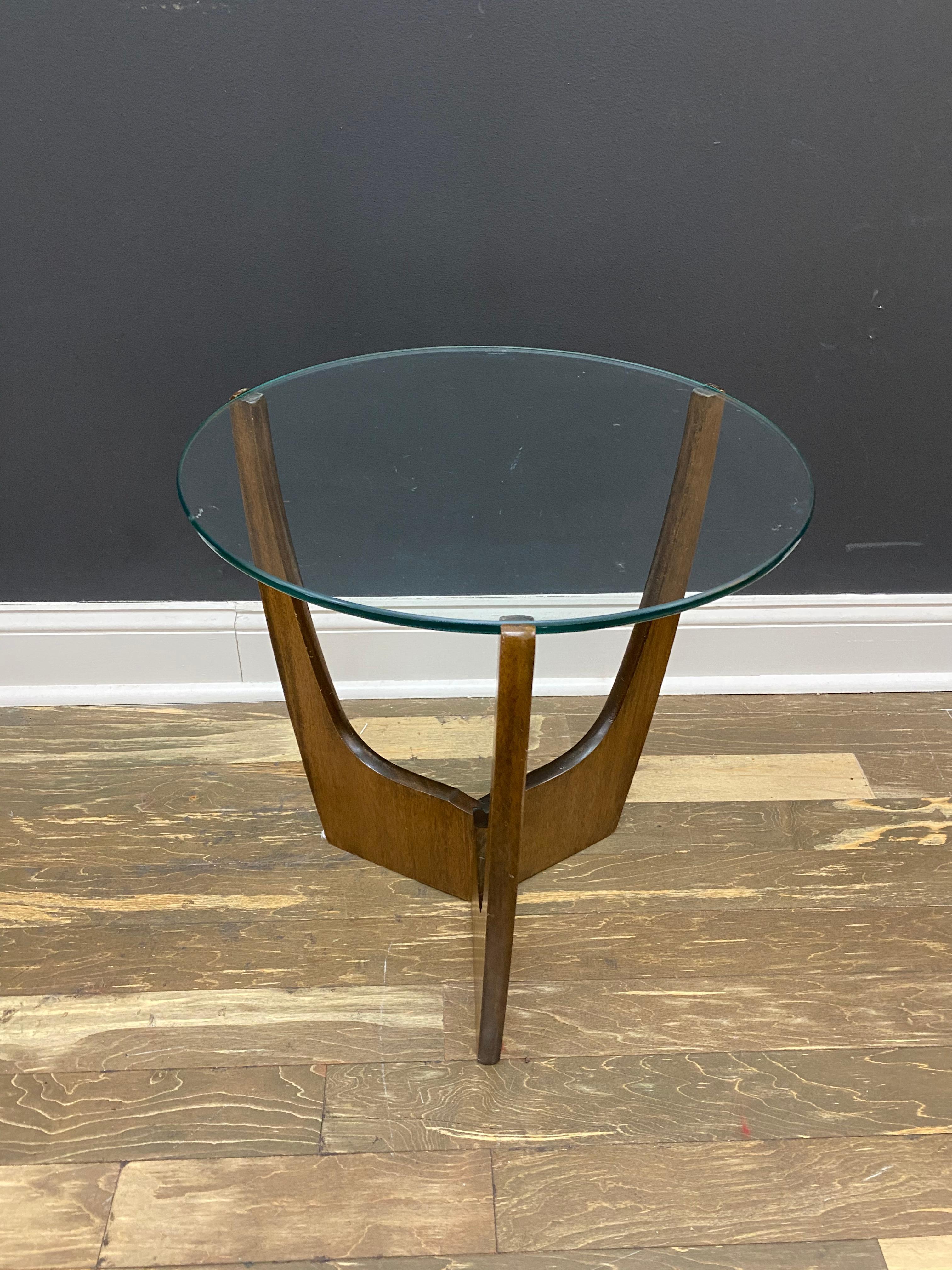 Mid-Century Modern Adrian Pearsall Walnut Glass Side Table 7