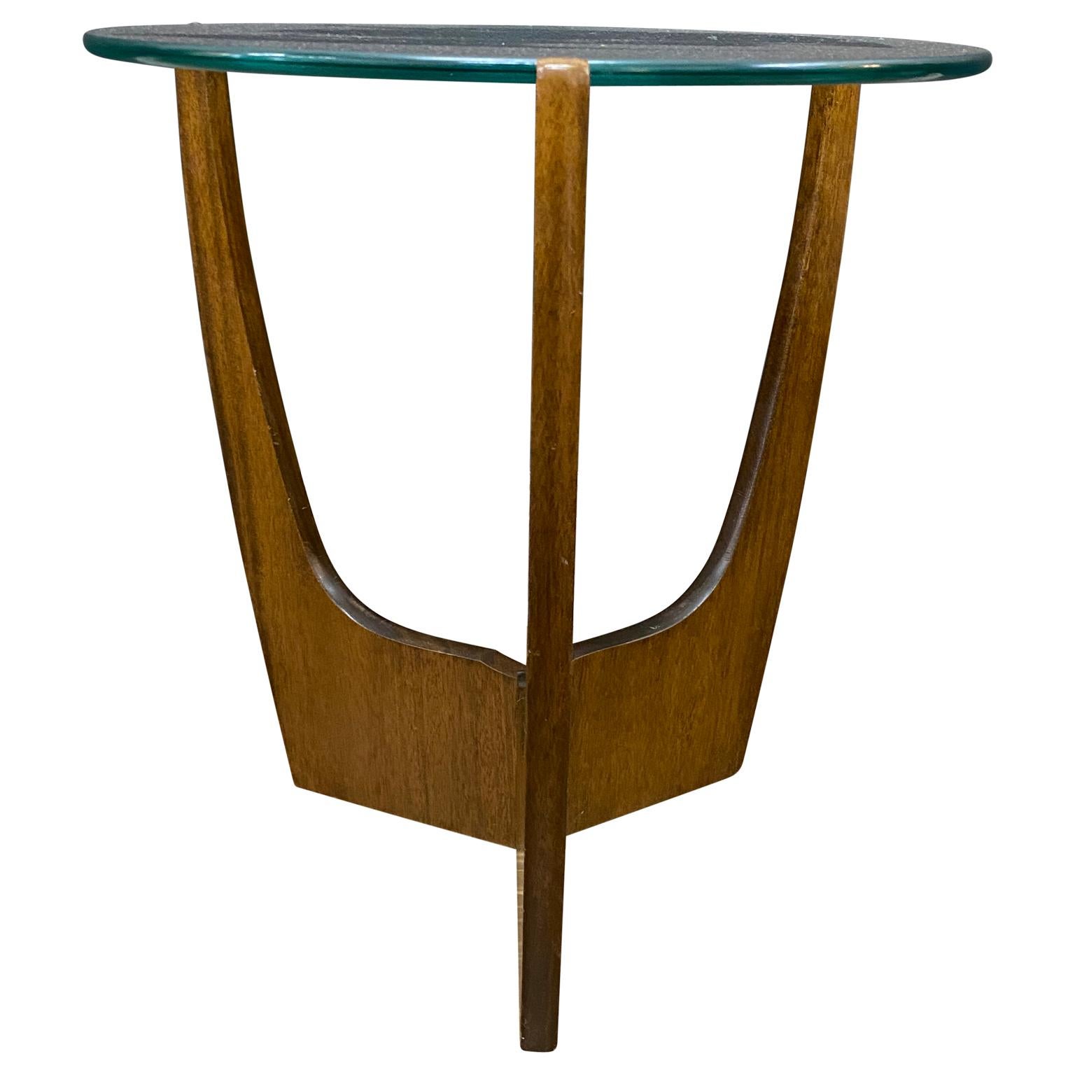 North American Mid-Century Modern Adrian Pearsall Walnut Glass Side Table