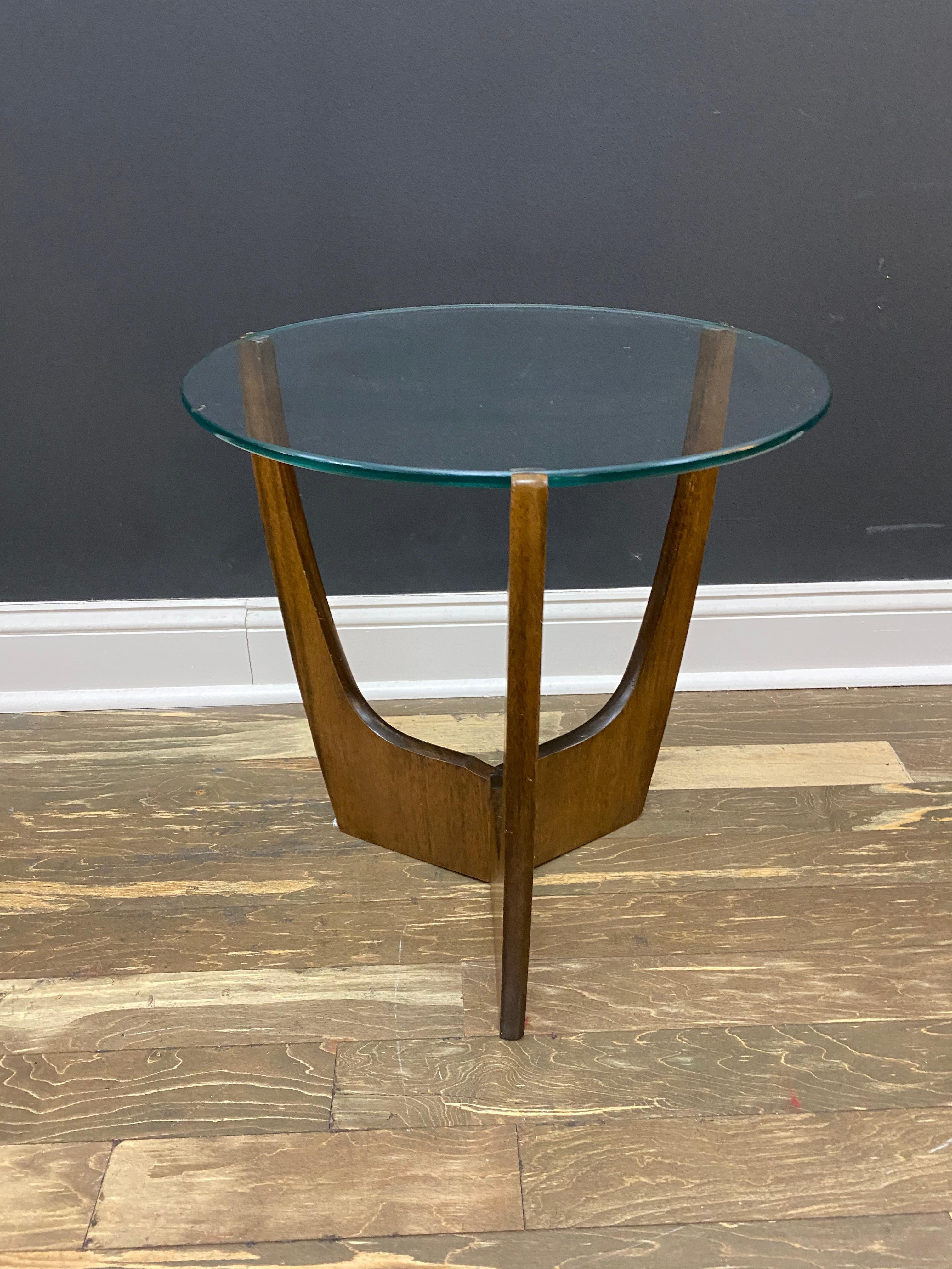 Mid-Century Modern Adrian Pearsall Walnut Glass Side Table 1