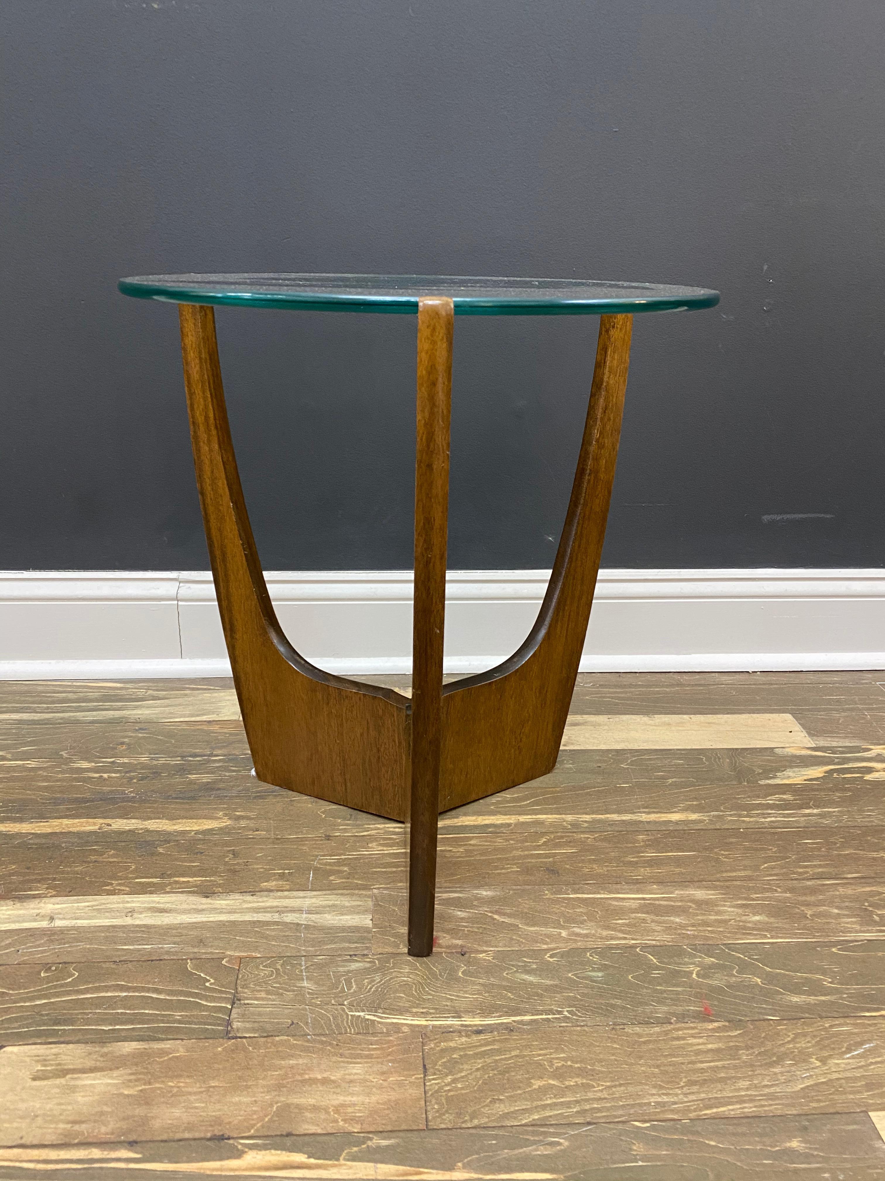 Mid-Century Modern Adrian Pearsall Walnut Glass Side Table 2