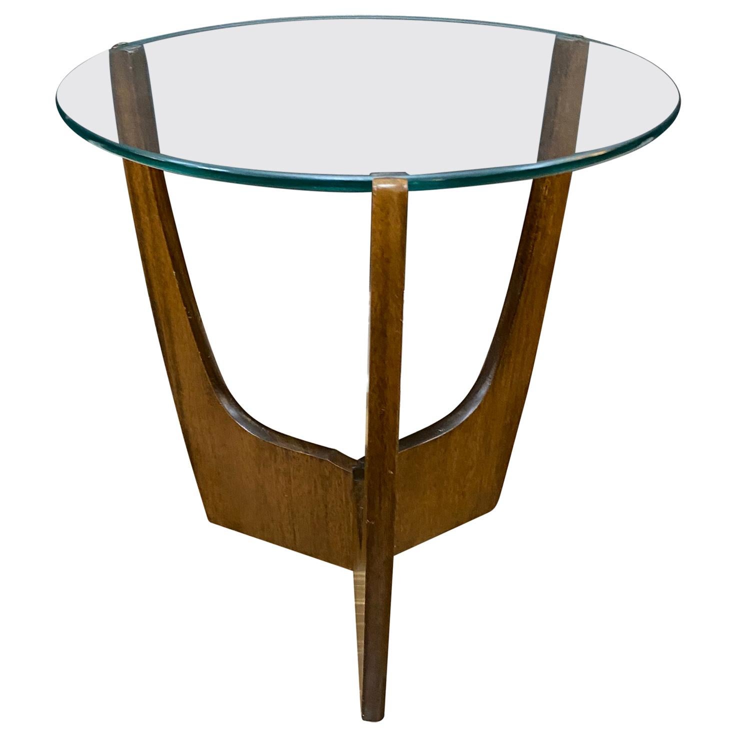 Mid-Century Modern Adrian Pearsall Walnut Glass Side Table