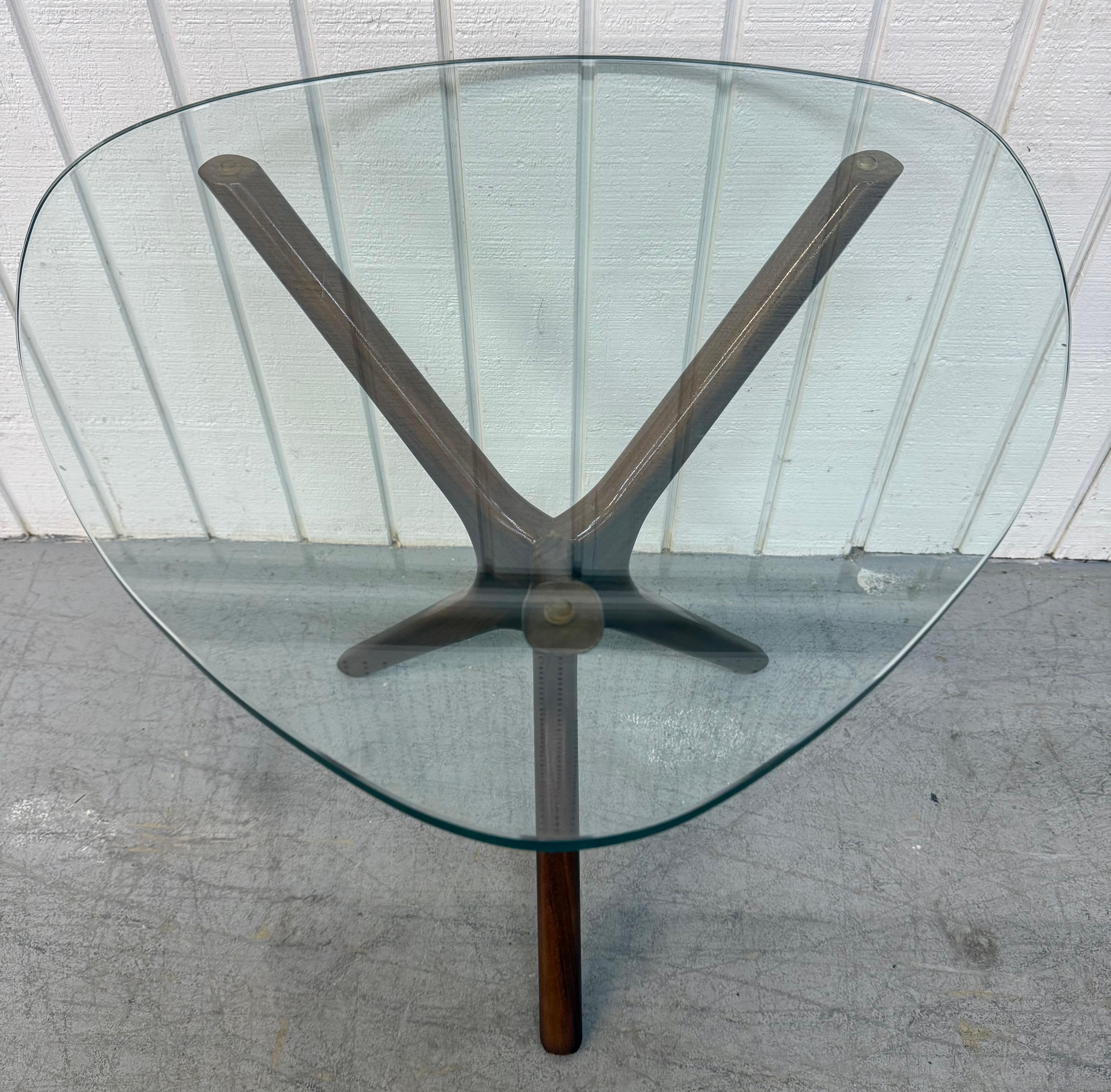 20th Century Mid-Century Modern Adrian Pearsall Walnut Glass Top Side Tables - Set of 2