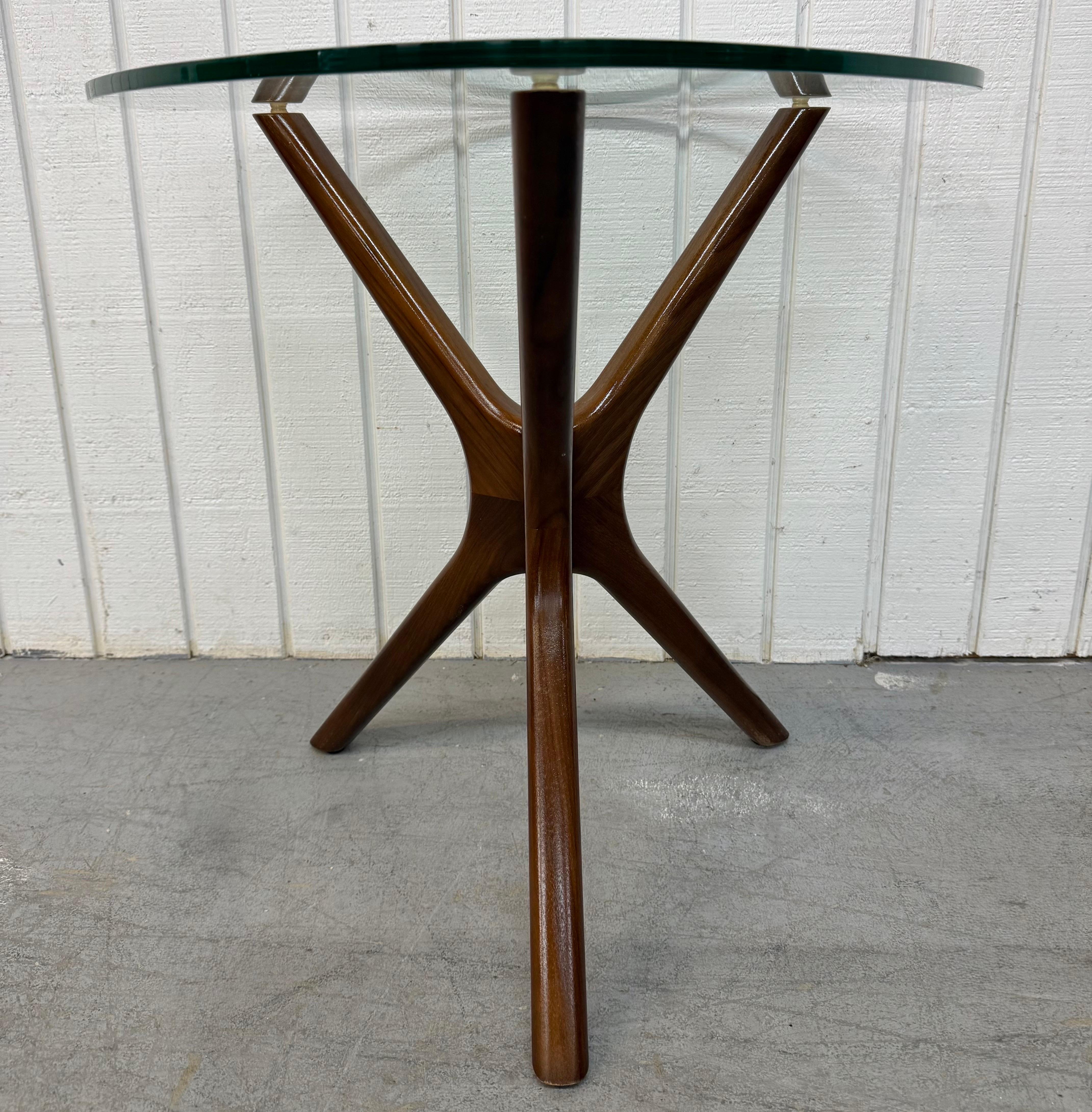 Mid-Century Modern Adrian Pearsall Walnut Glass Top Side Tables - Set of 2 1