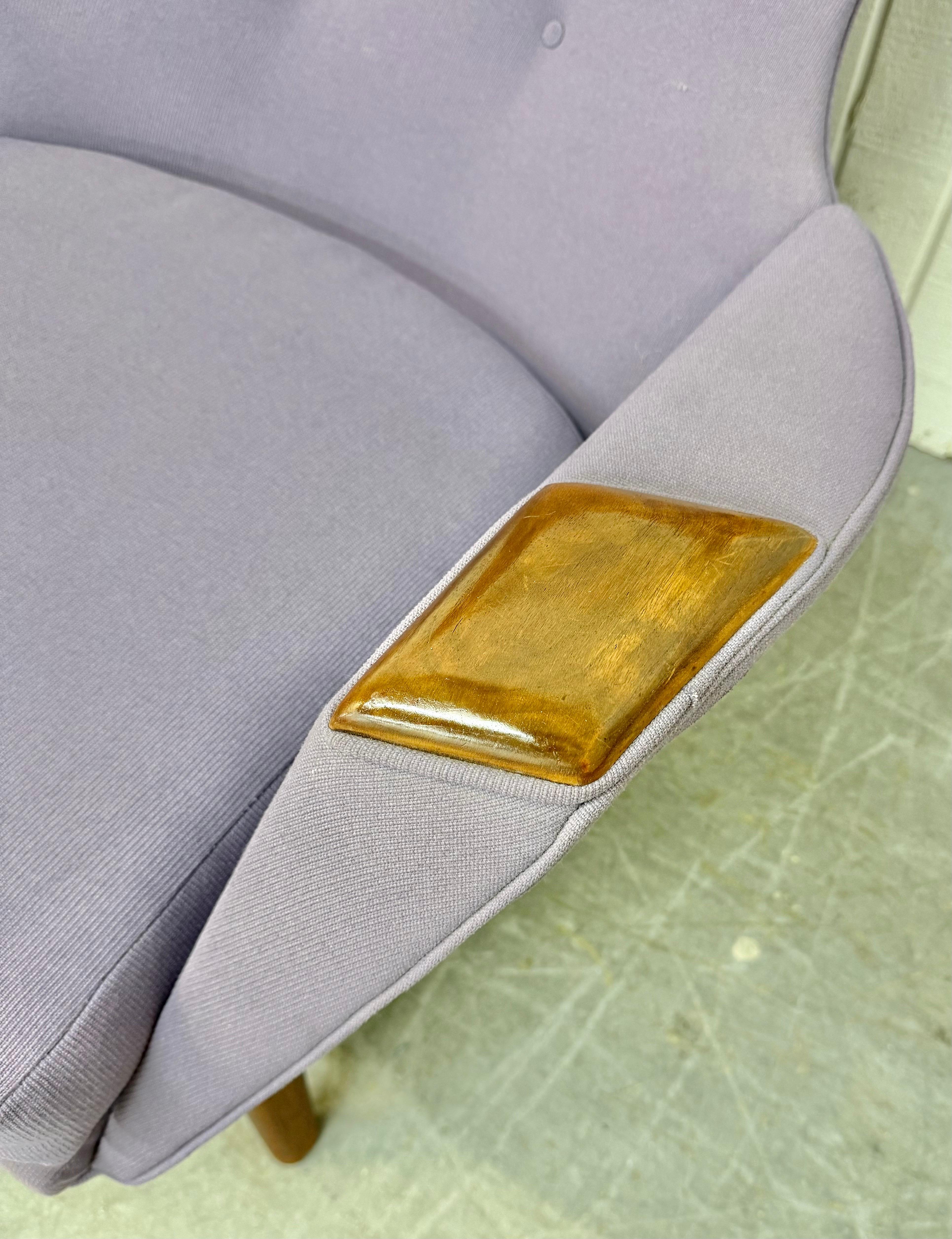 Chaise à oreilles et ottoman en noyer Adrian Pearsall, moderne du milieu du siècle dernier en vente 7