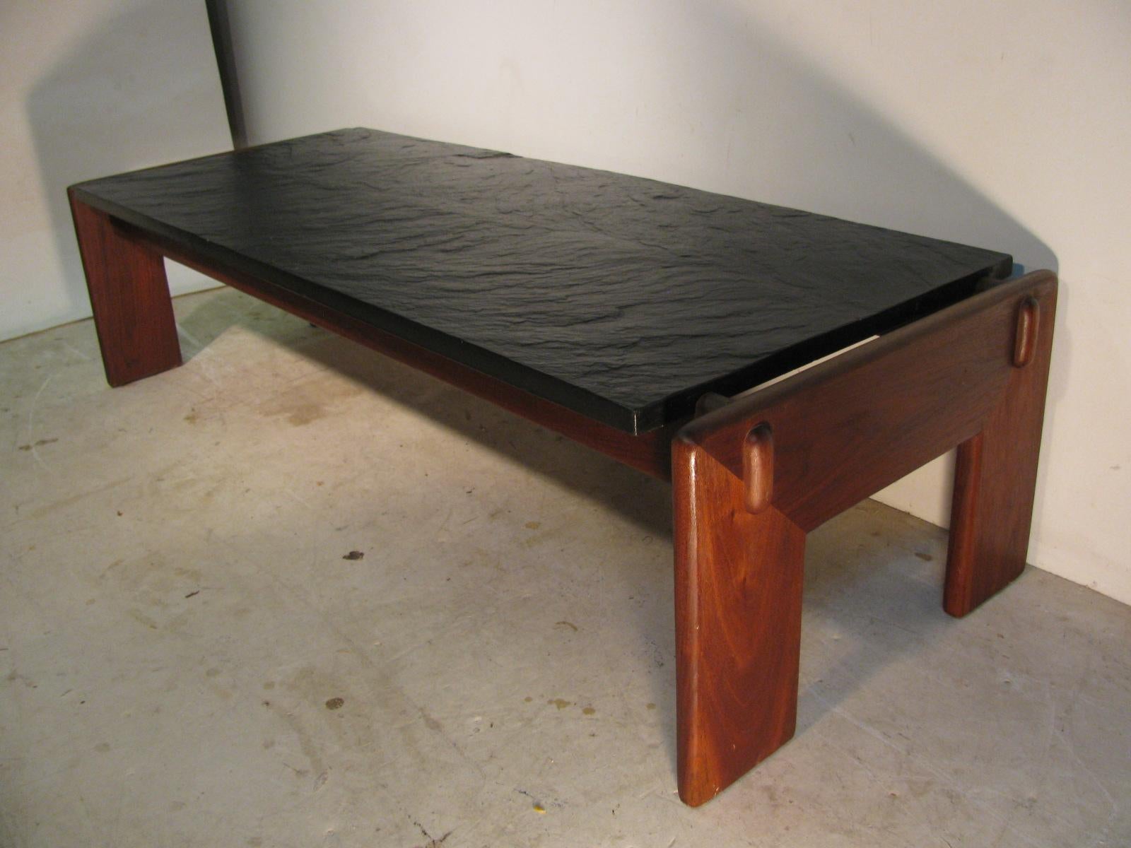 Mid-20th Century Mid-Century Modern Adrian Pearsall Walnut with Slate Top Cocktail Table