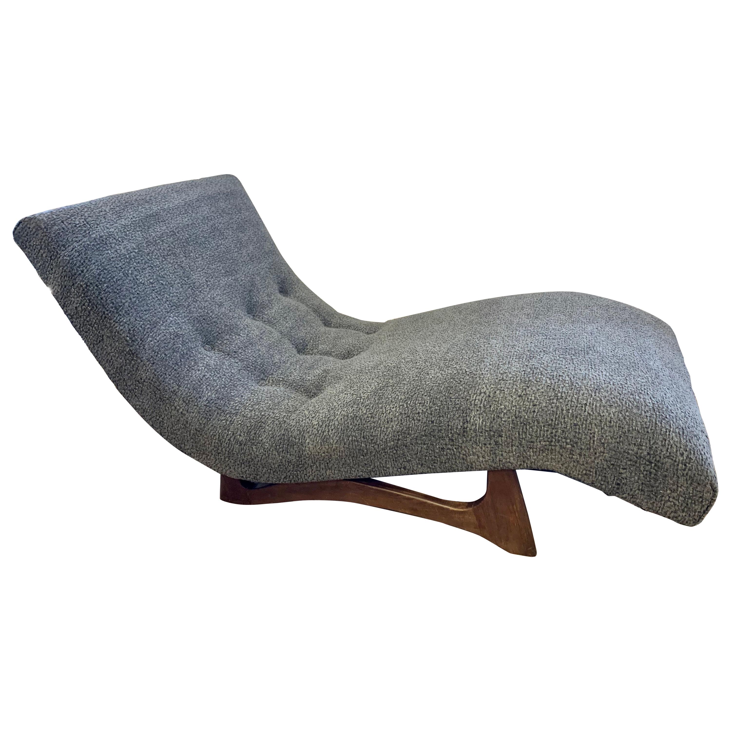 Mid Century Modern Adrian Pearsall Wave Lounge Chaise in Boucle