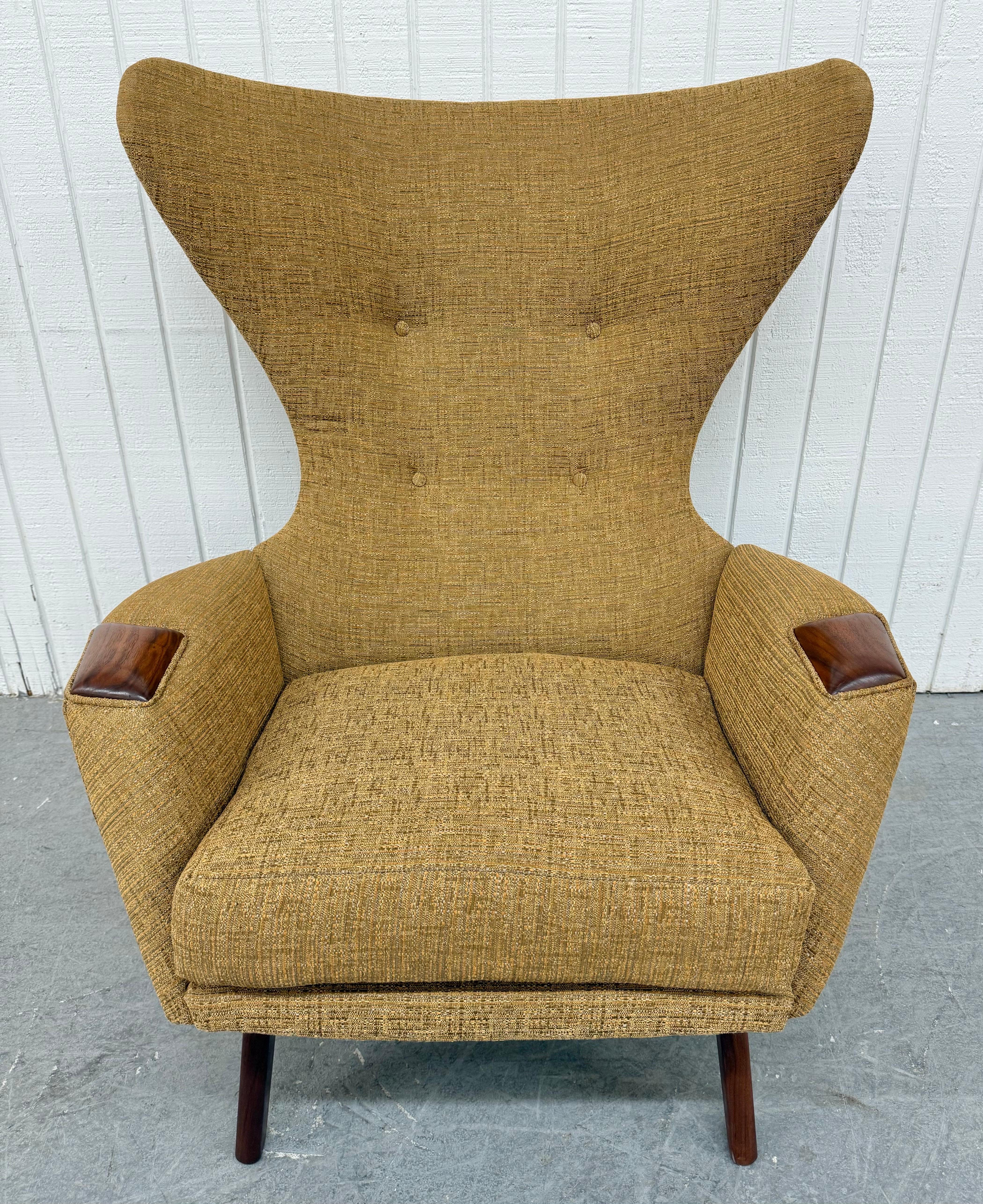 American Mid-Century Modern Adrian Pearsall Wing Chair & Ottoman