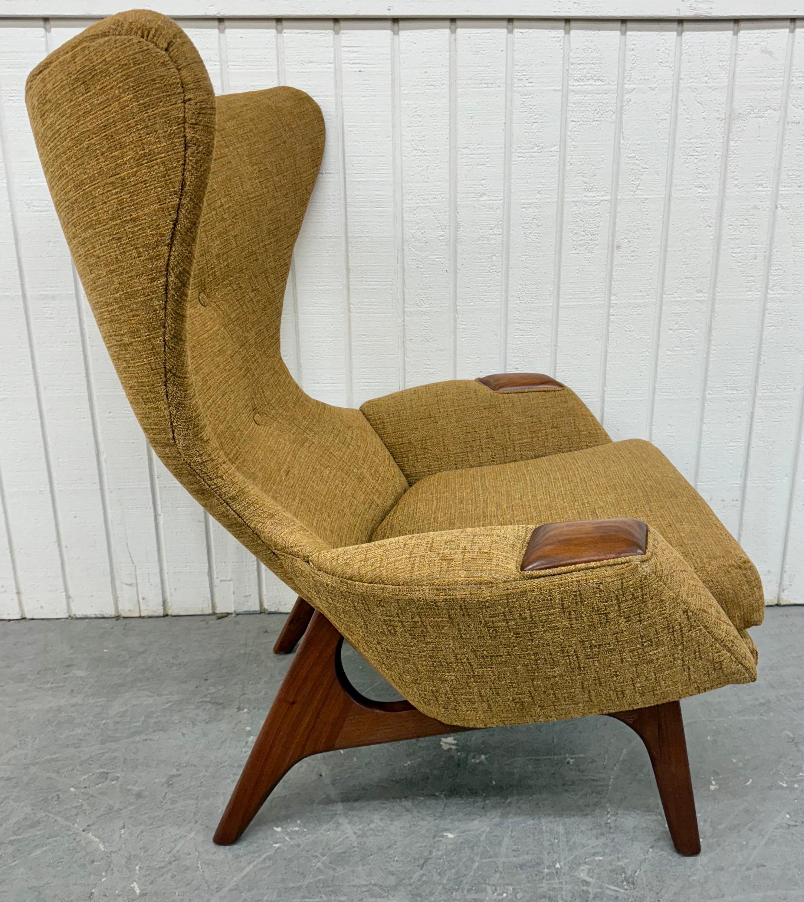 Mid-Century Modern Adrian Pearsall Wing Chair & Ottoman In Good Condition In Clarksboro, NJ
