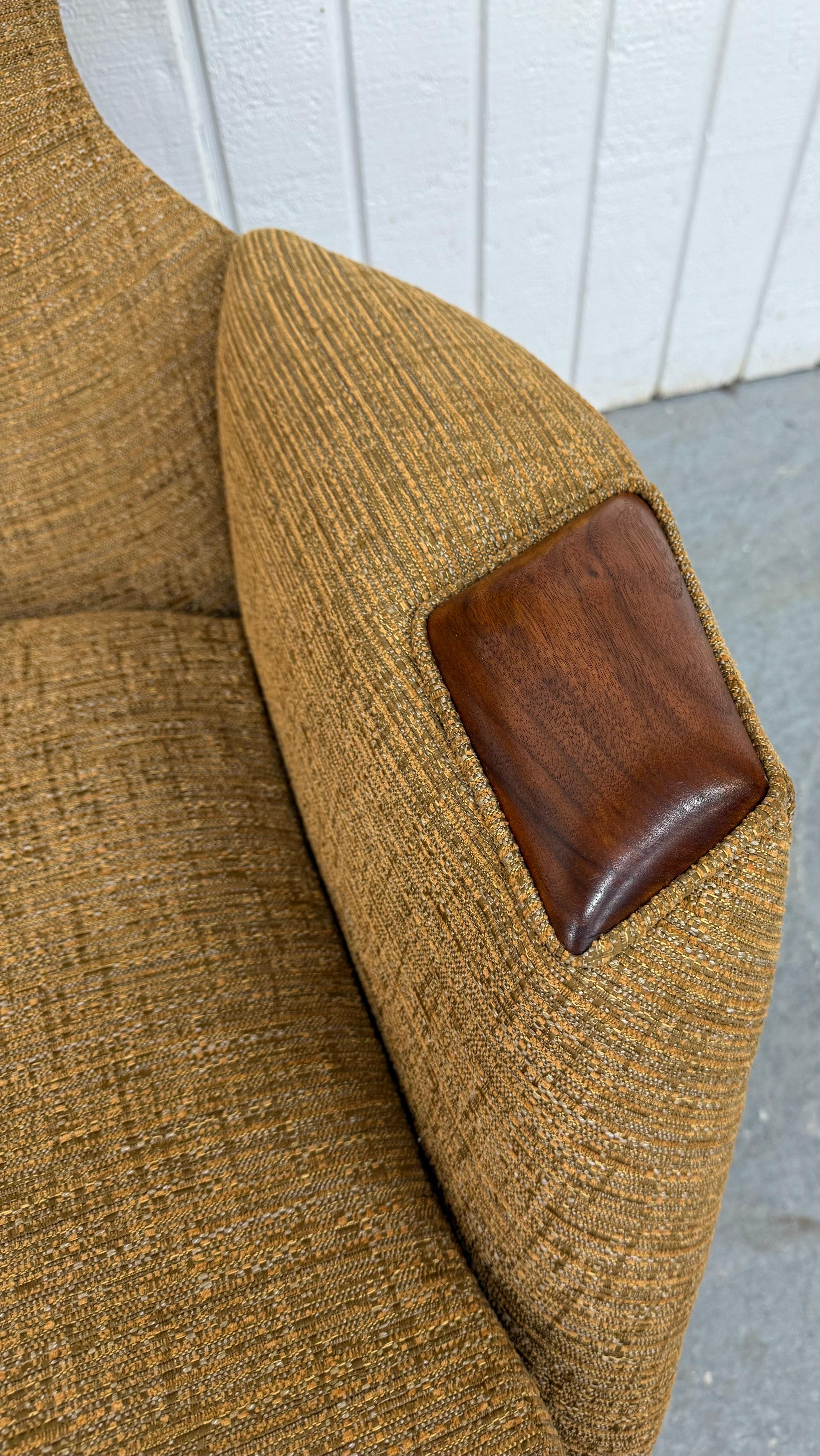 Upholstery Mid-Century Modern Adrian Pearsall Wing Chair & Ottoman
