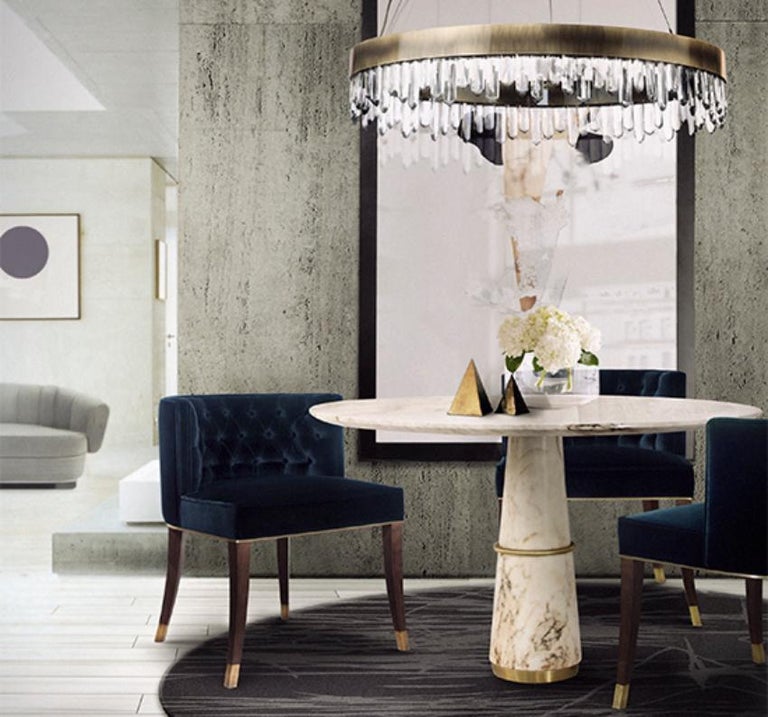 Contemporary Modern Agra 4 Seat Dining Table by Brabbu For Sale at 1stDibs