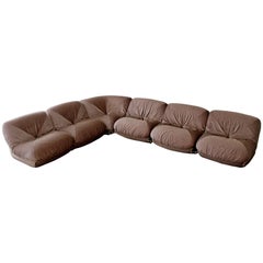 Canapé sectionnel six pièces Airborne Patate moderne du milieu du siècle 1970 Velours français