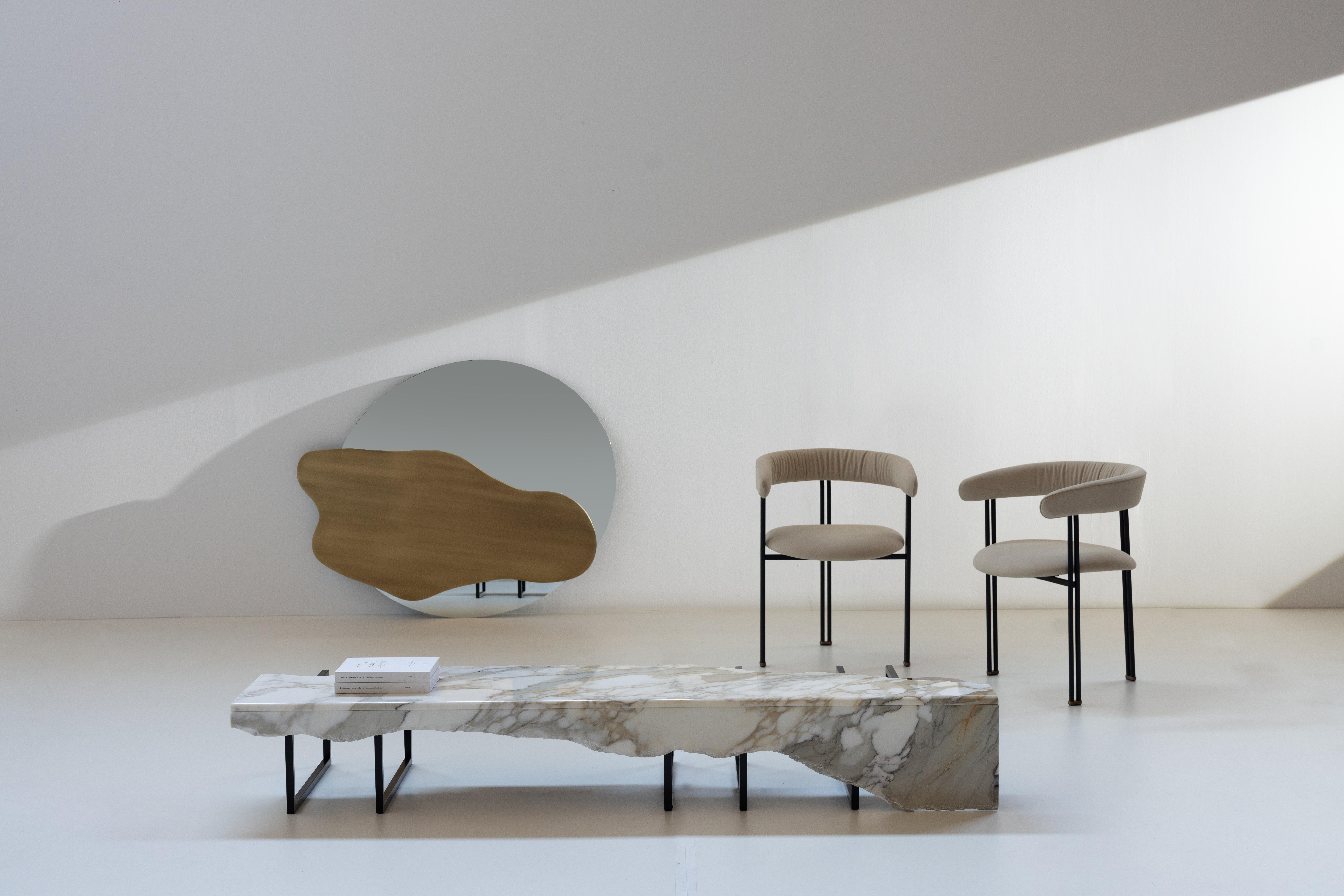 Mid-Century Modern Aire Marble Coffee Table, Calacatta Oro, Handmade Greenapple In New Condition For Sale In Lisboa, PT