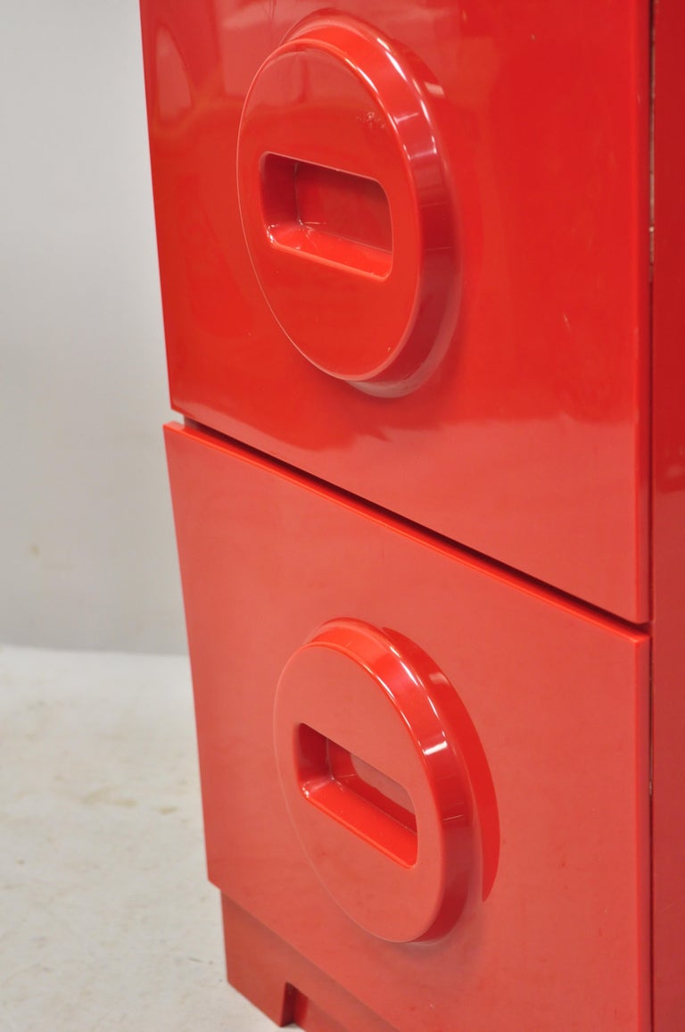 MidCentury Modern AkroMils Red "Lego" Molded Plastic Home Office File