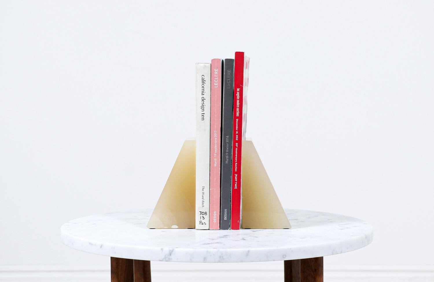 American Mid-Century Modern Alabaster Bookends