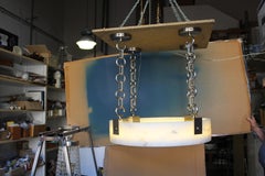 Mid Century Modern Alabaster Chandelier Custom