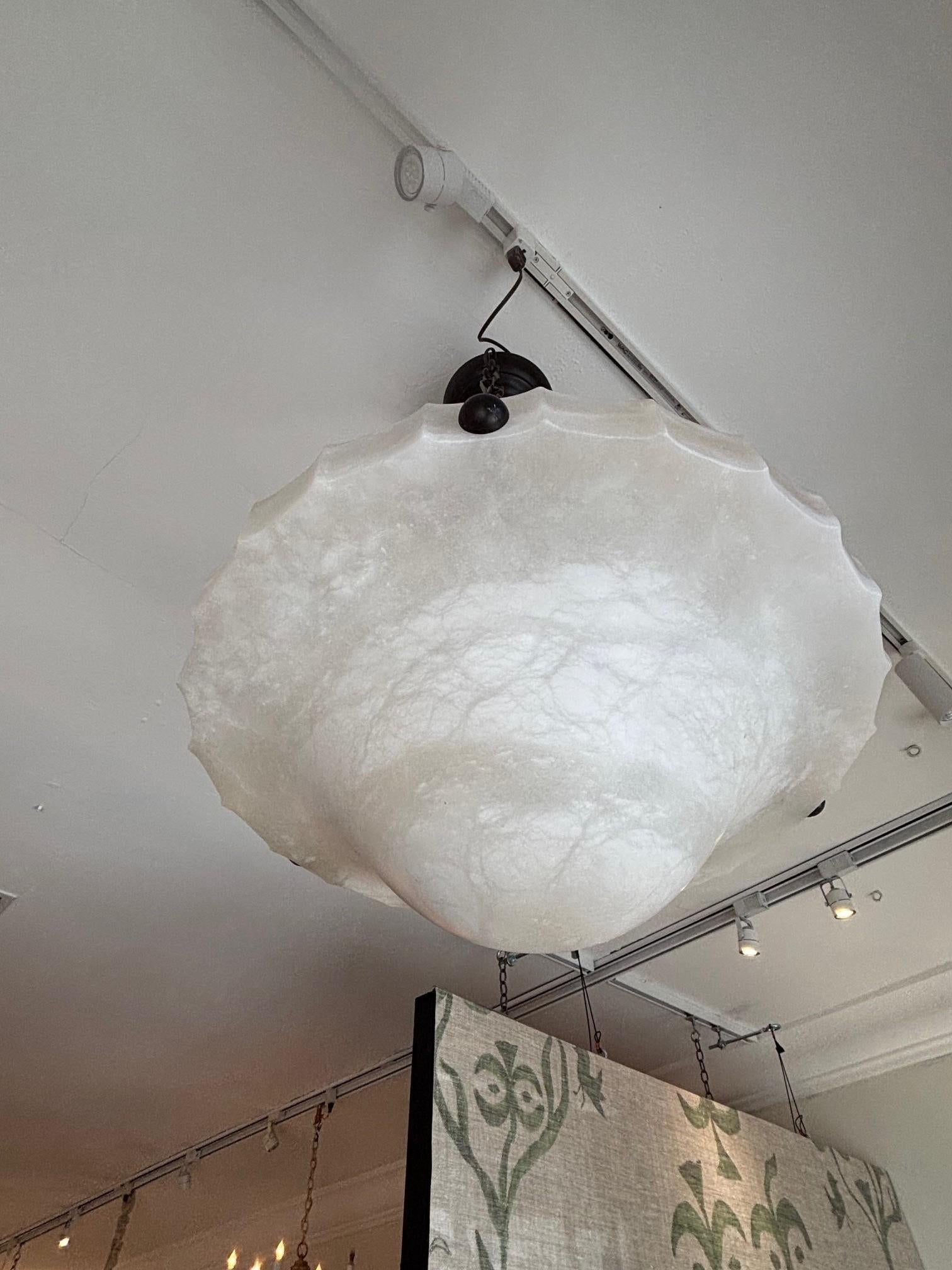 Lampadario in alabastro moderno di metà secolo in vendita 5