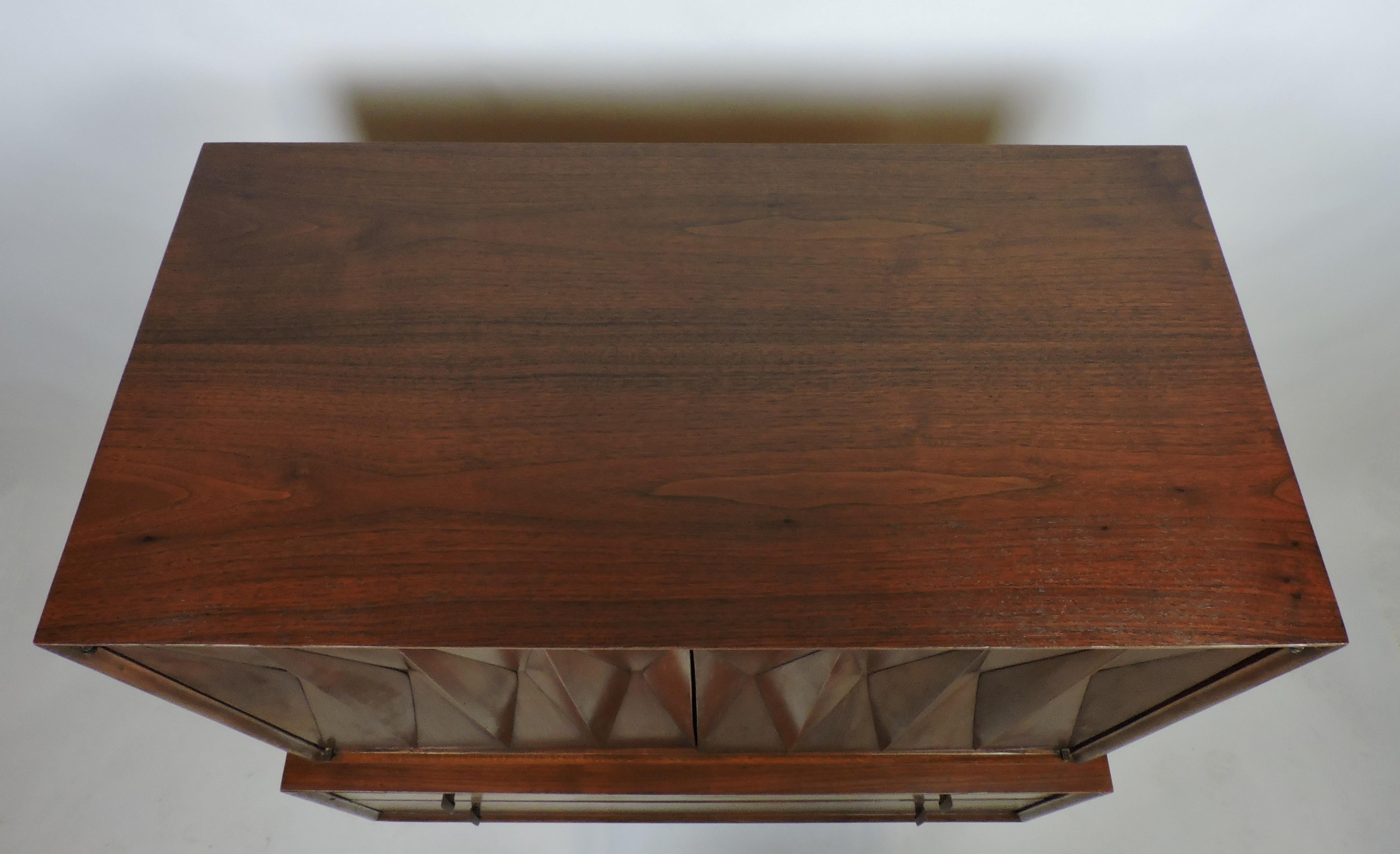 Mid-Century Modern Albert Parvin Walnut Diamond Front Highboy Dresser 1