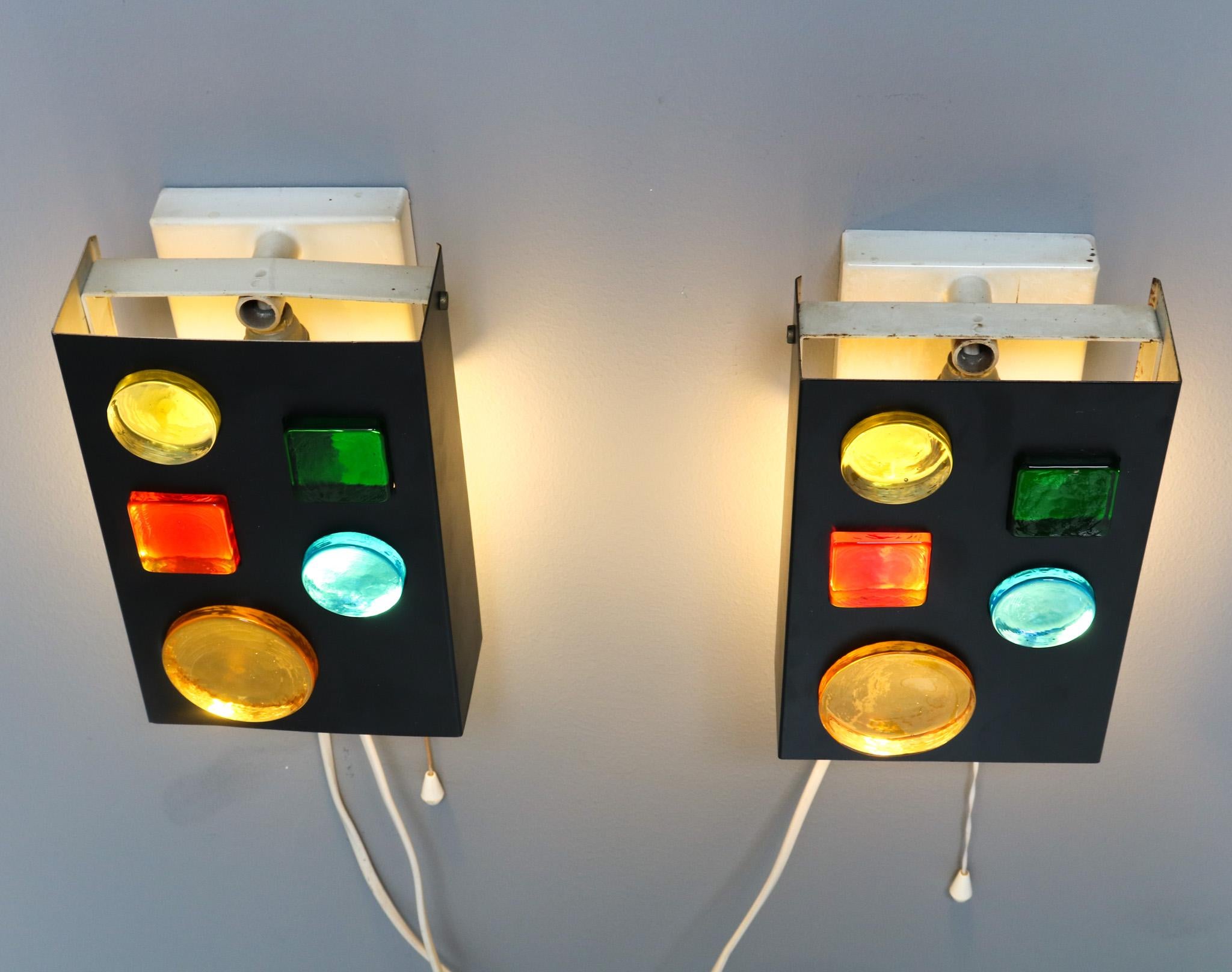 Lacquered Mid-Century Modern Alchemy Wall Lights Objects by Raak Amsterdam, 1968 For Sale