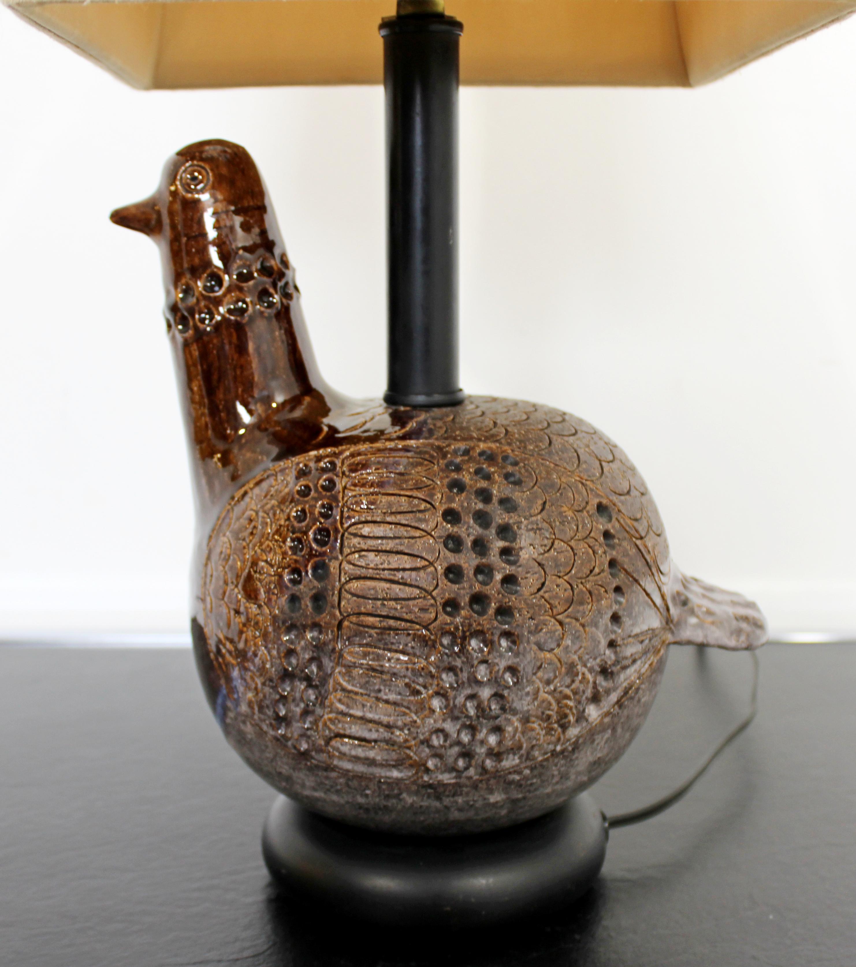 Mid-20th Century Mid-Century Modern Aldo Londi Bitossi Ceramic Partridge Table Lamps, Italy 1960s