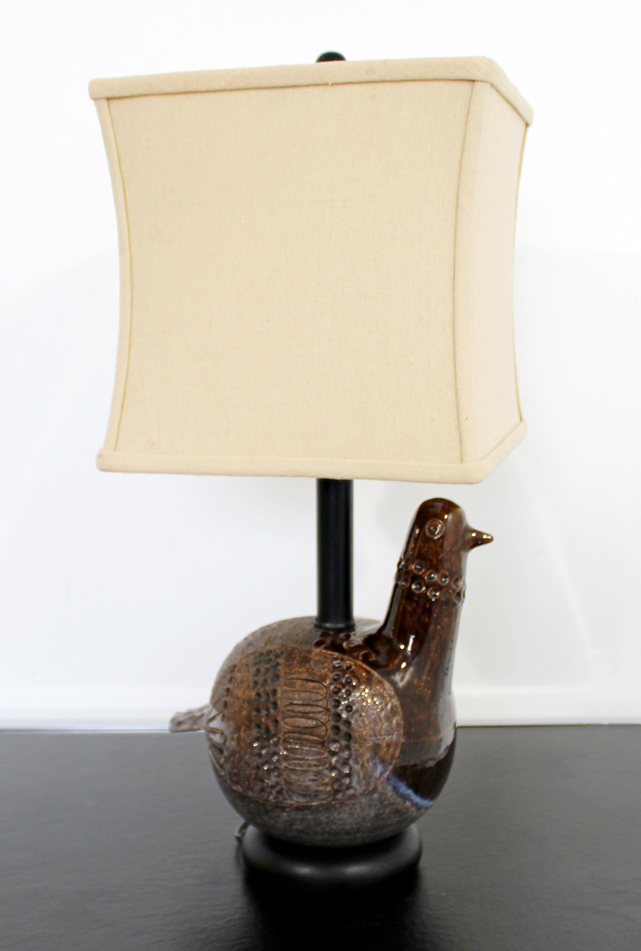 Mid-Century Modern Aldo Londi Bitossi Ceramic Partridge Table Lamps, Italy 1960s 1