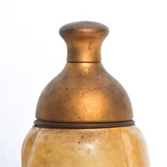 Mid-Century Modern Aldo Tura Drink Shaker in Goatskin and Brass