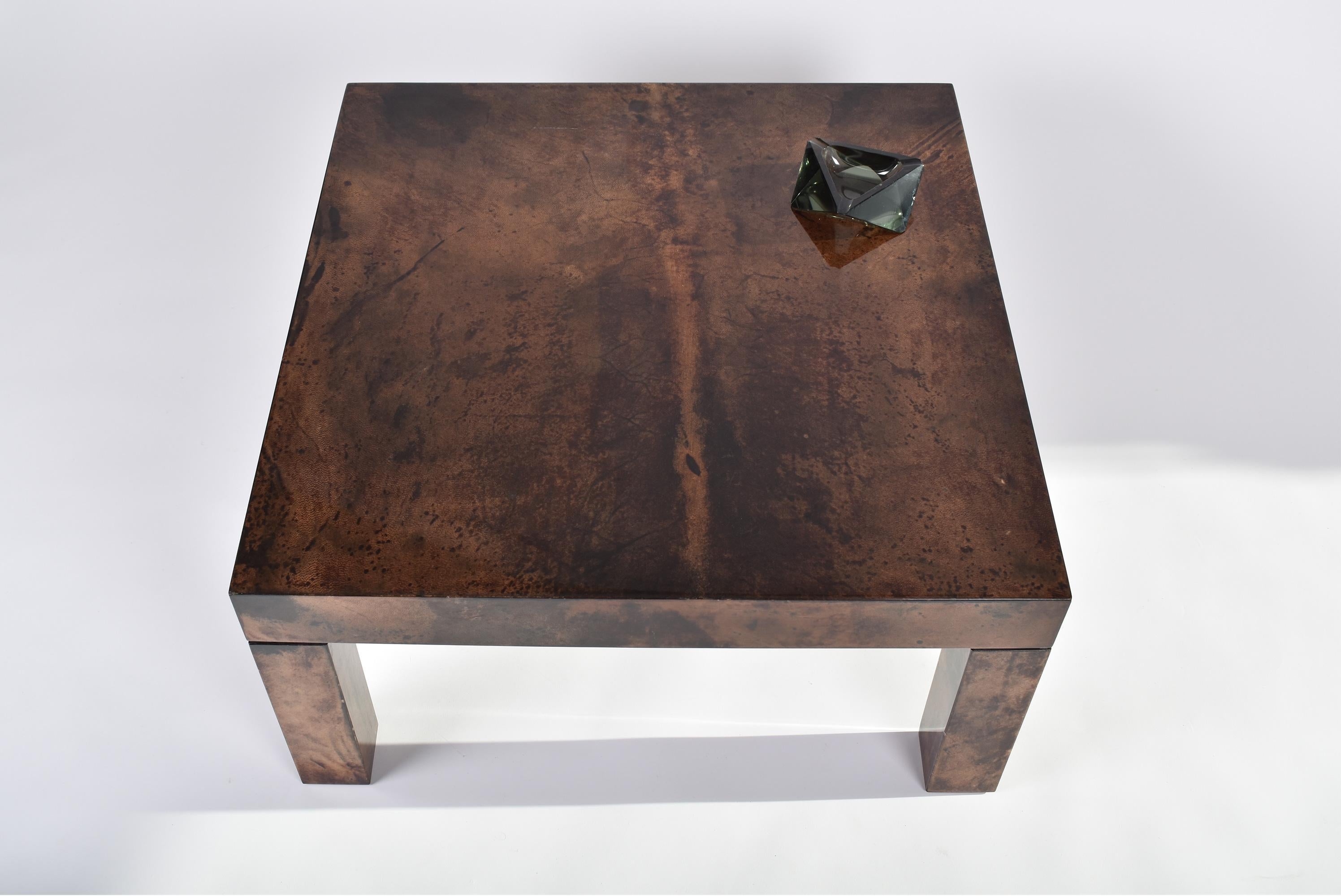 Mid-Century Modern Aldo Tura Goatskin Parchment Coffee Table, Italy, 1970 5