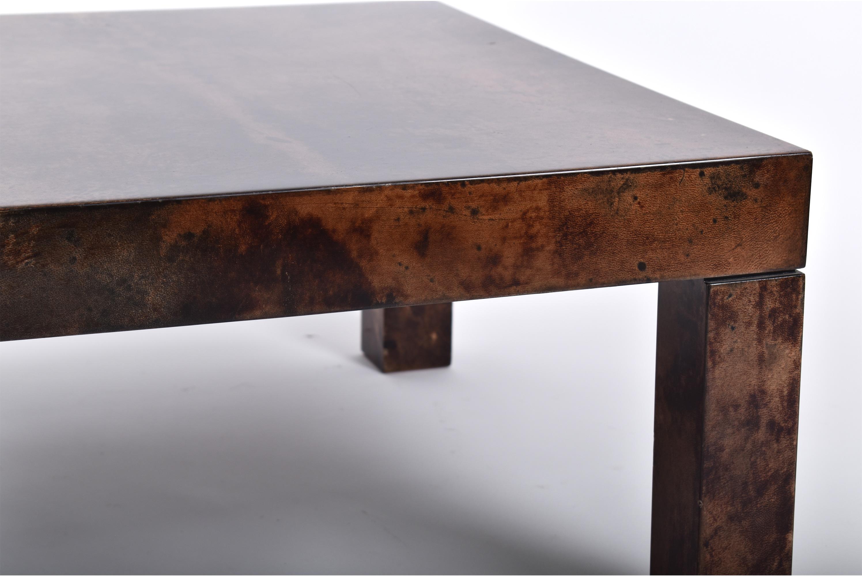 Mid-Century Modern Aldo Tura Goatskin Parchment Coffee Table, Italy, 1970 3