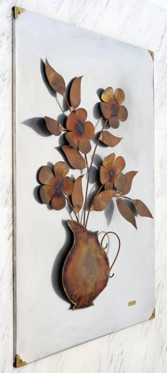 Mid-Century Modern Alex Kovacs Aluminum Copper Wall Art Sculpture 1970s Signed