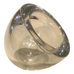 Mid-Century Modern, Alfredo Barbini Oval Bowl in Transparent Murano Glass