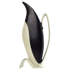 Mitte des Jahrhunderts Modern Alka Kunst Bavaria Schwarz-Weiß-Porzellan Krug Vase 1950s