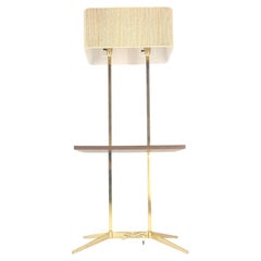 Mid Century Modern All Solid Brass Rectangle End Table Floor Lamp McCobb Style