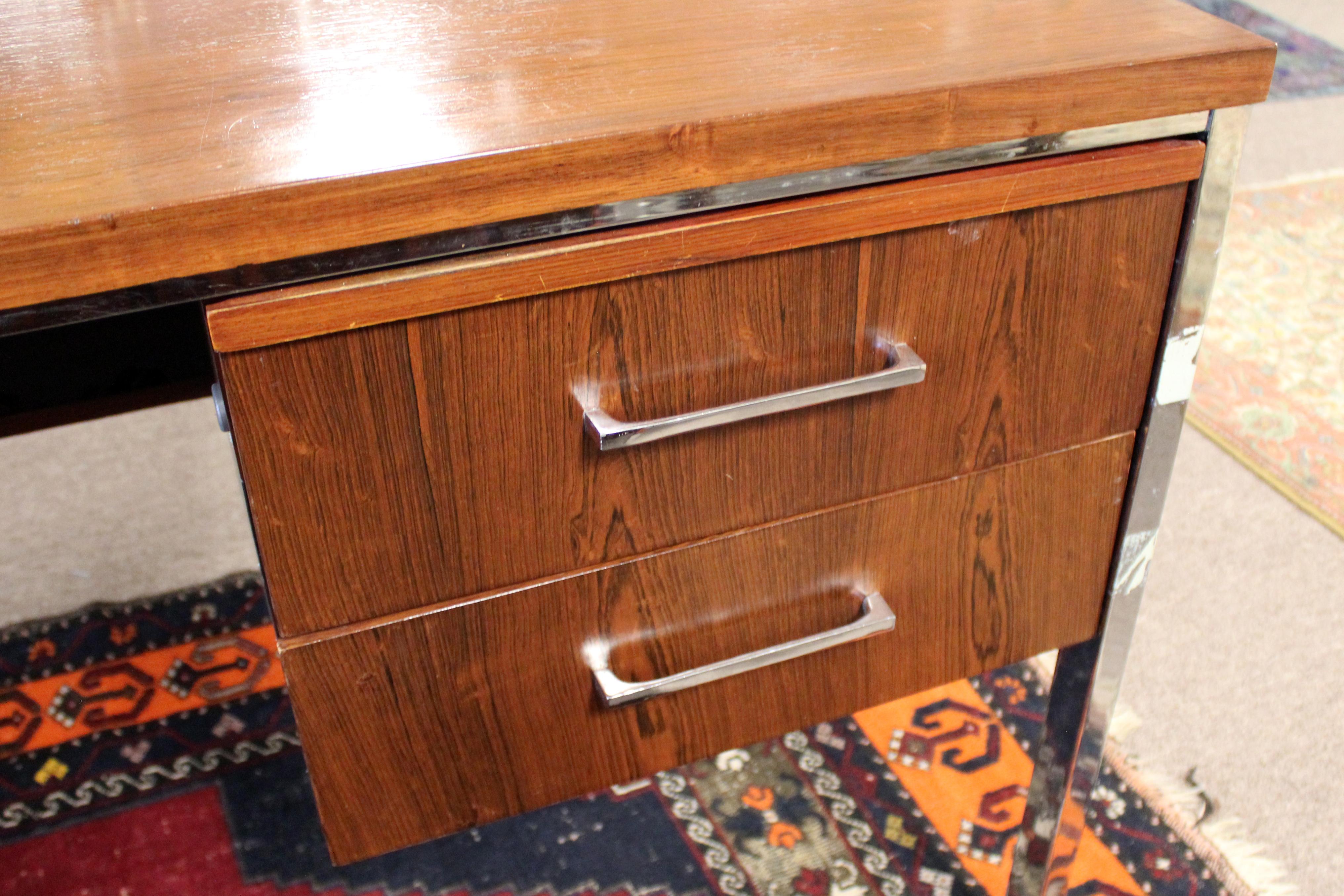 Mid-Century Modern Alma Rosewood 3 Drawer Executive Desk, 1960s 4