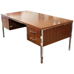Mid-Century Modern Alma Rosewood 3 Drawer Executive Desk, 1960s